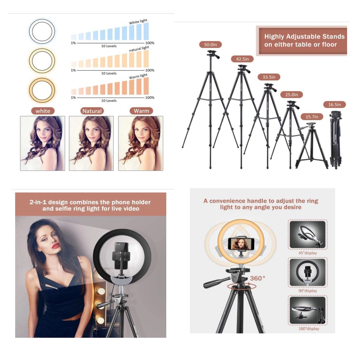 10" Selfie Ring Light w/Extendable Tripod 2