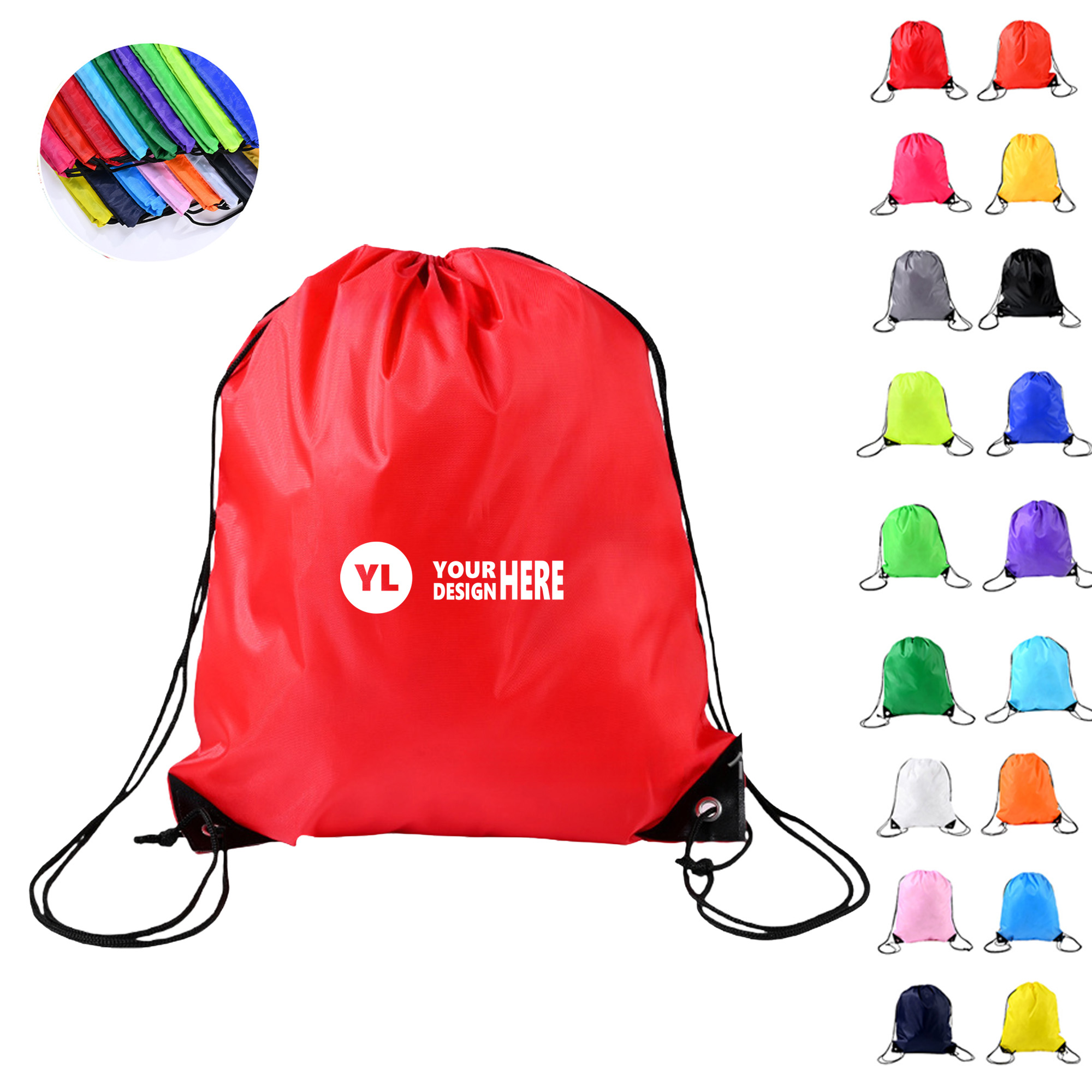 Multi-Color Lightweight Drawstring Bag 3