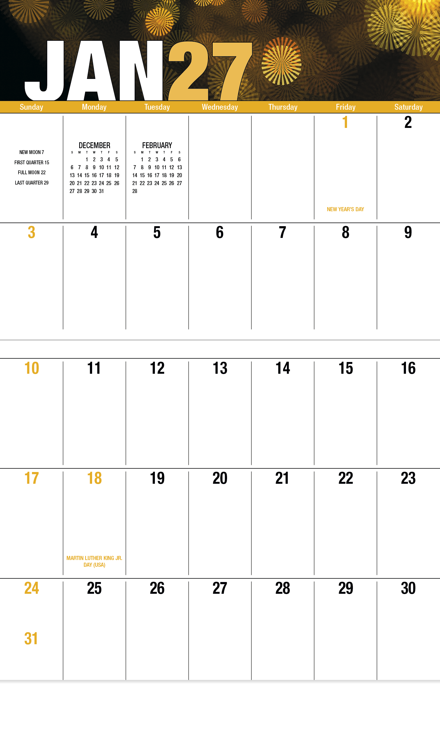 Good Value™ Seasonal Expressions Big Block - Stapled Calendar 55