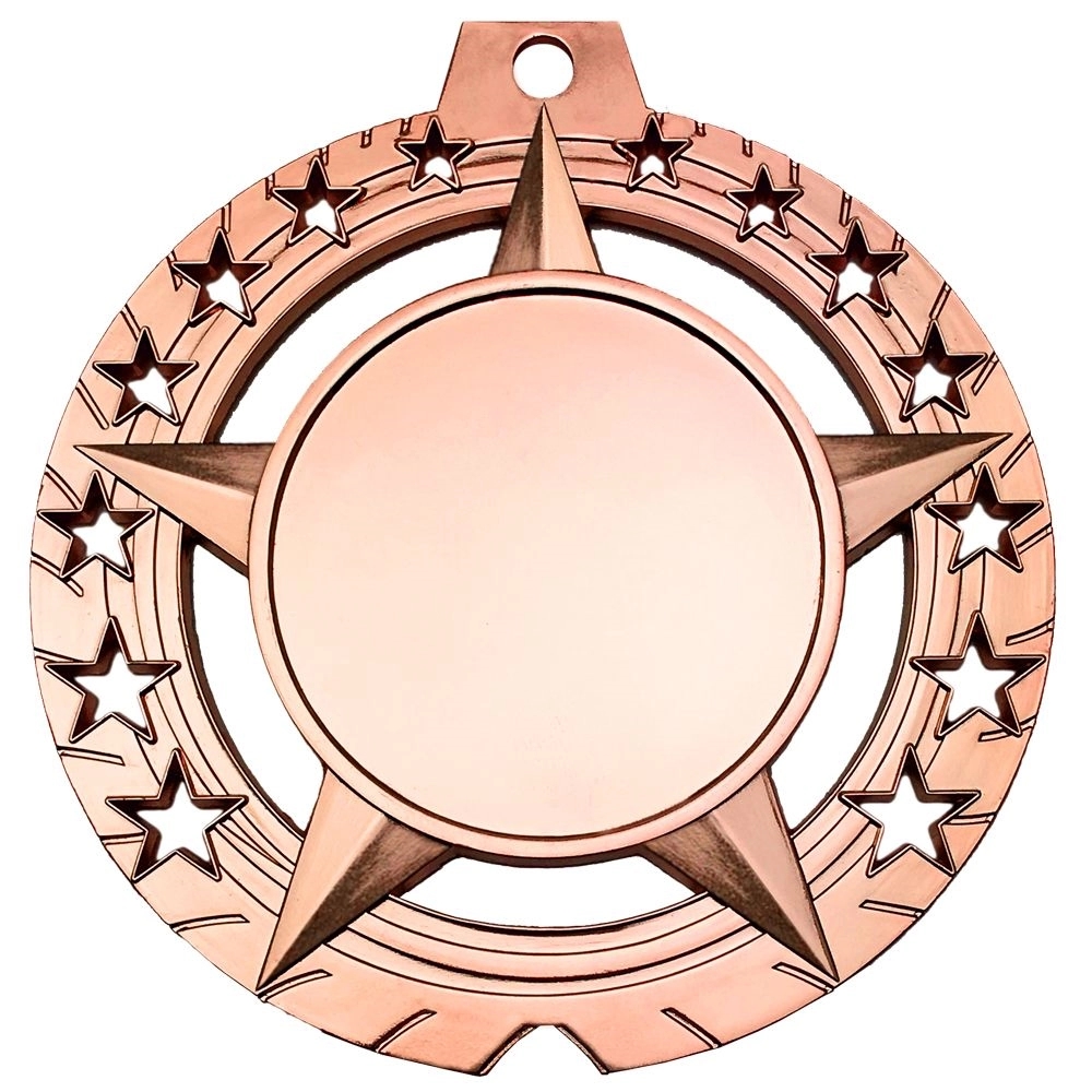3 3/4" Antique Gold Star Insert Medal 9