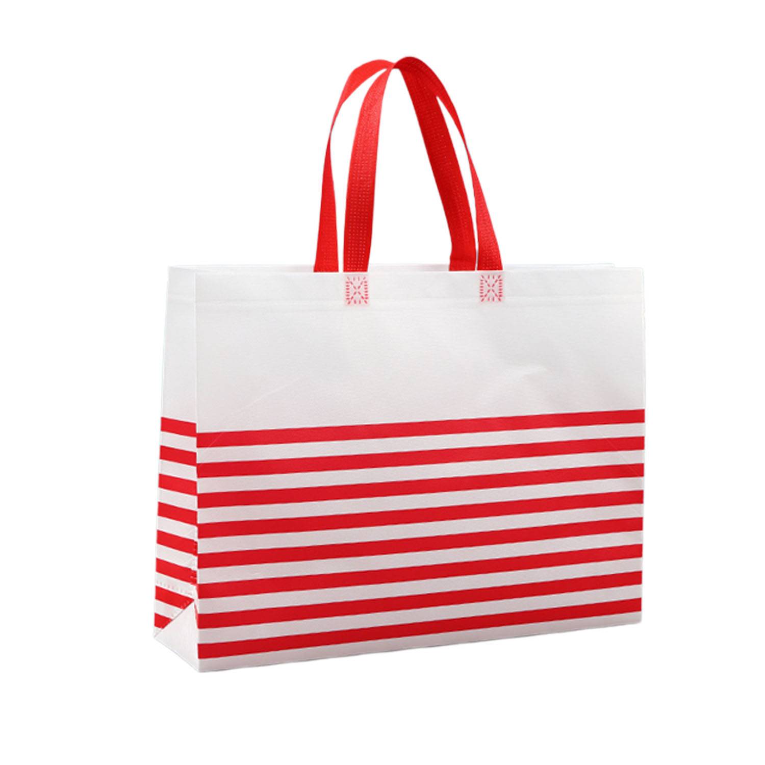 Non-Woven Horizontal Stripe Tote Bag 5