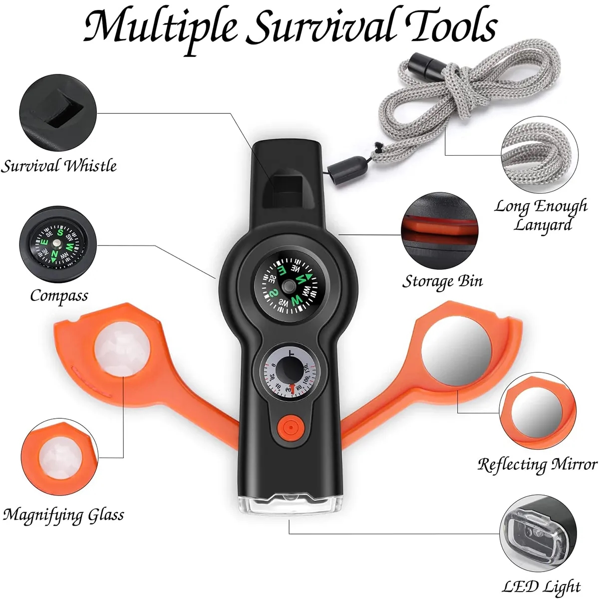 7-in-1 Emergency Survival Function Whistle 2