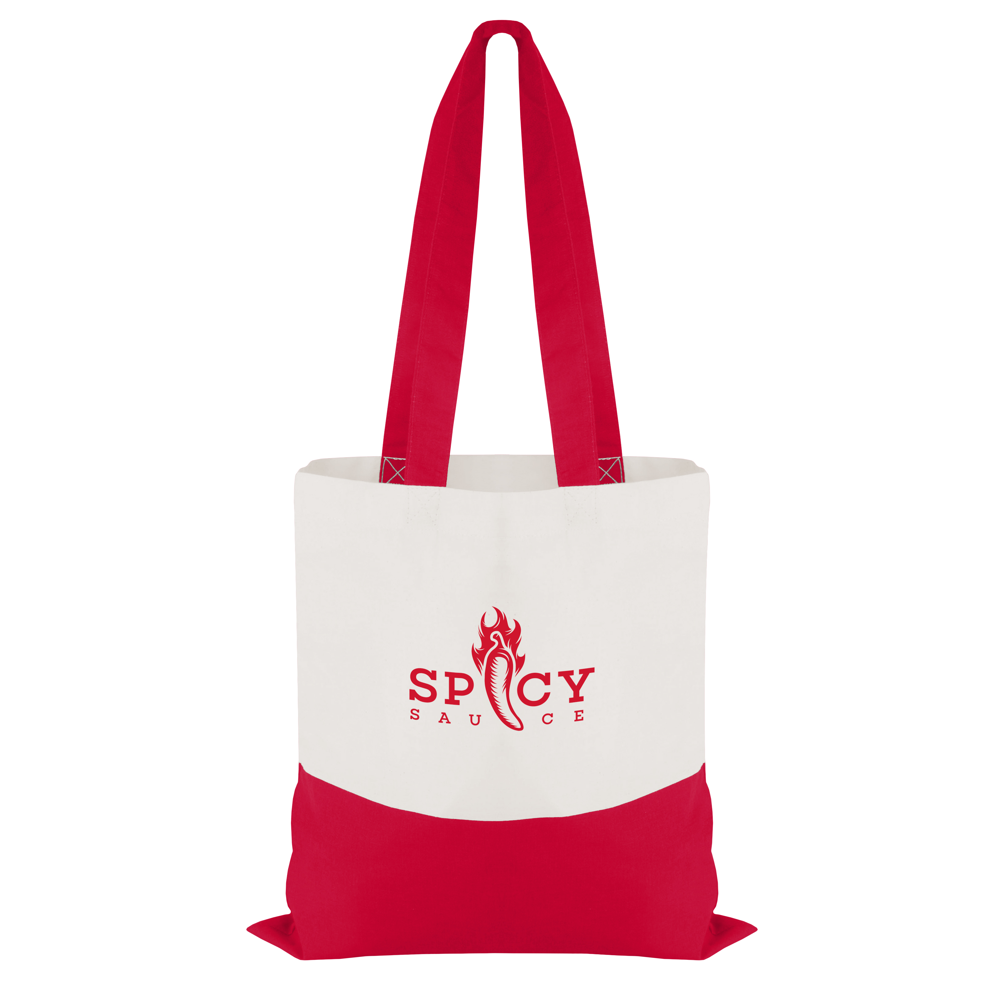 Cotton Colored Accent Flat Tote