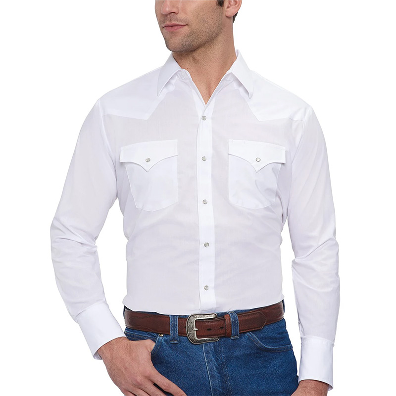 ELY Long Sleeve Solid Western Shirt 6