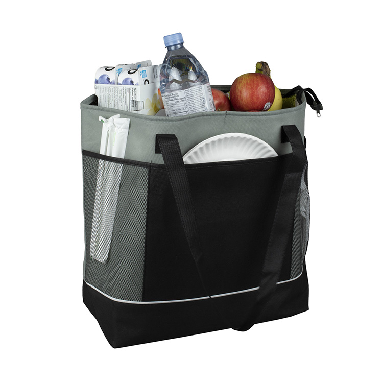22"W x 16"H x 7 ½"Gusset - "FROST LINE" Super-Sized Insulated Zipper Cooler Tote 38