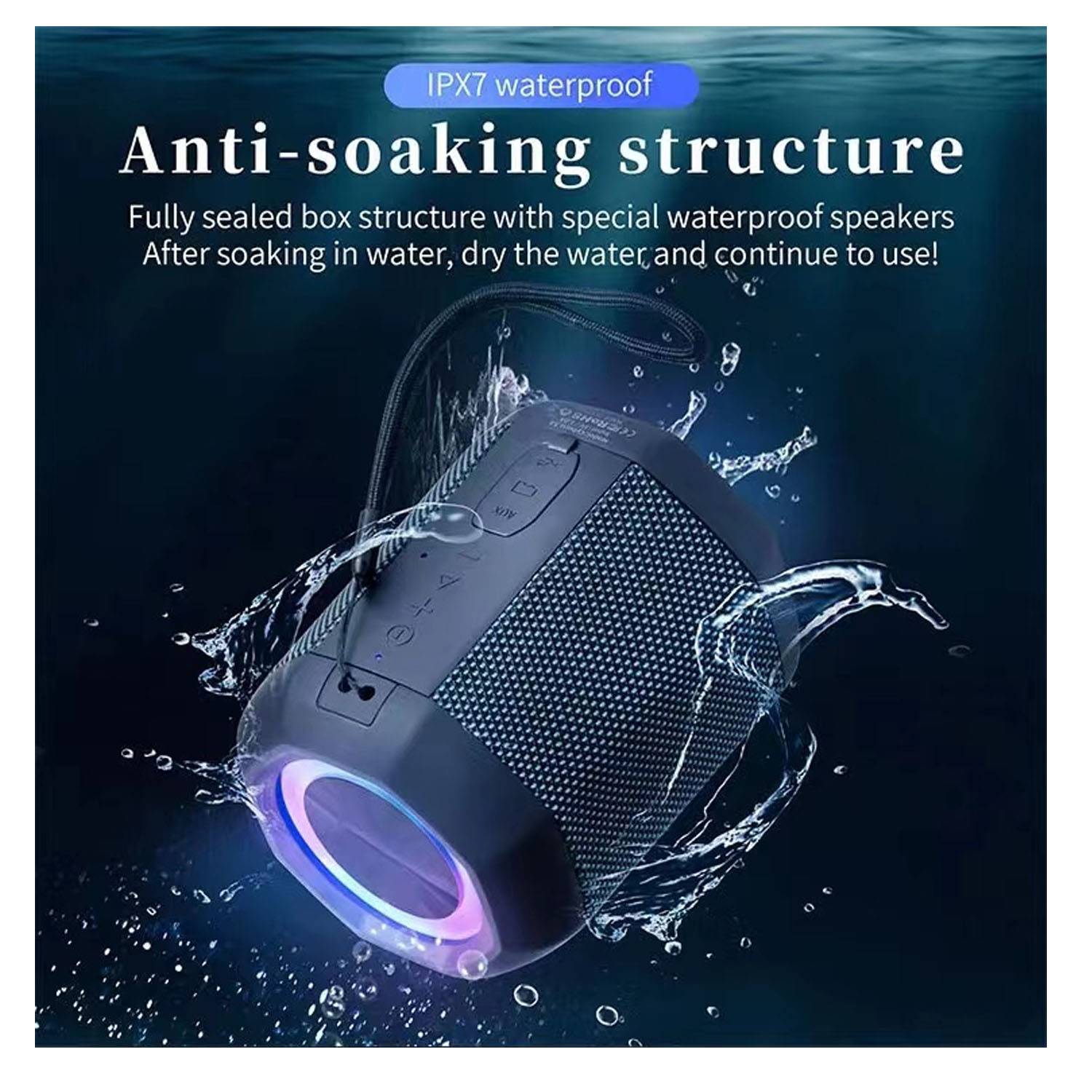 Portable Bluetooth Speaker w/ Lights 5