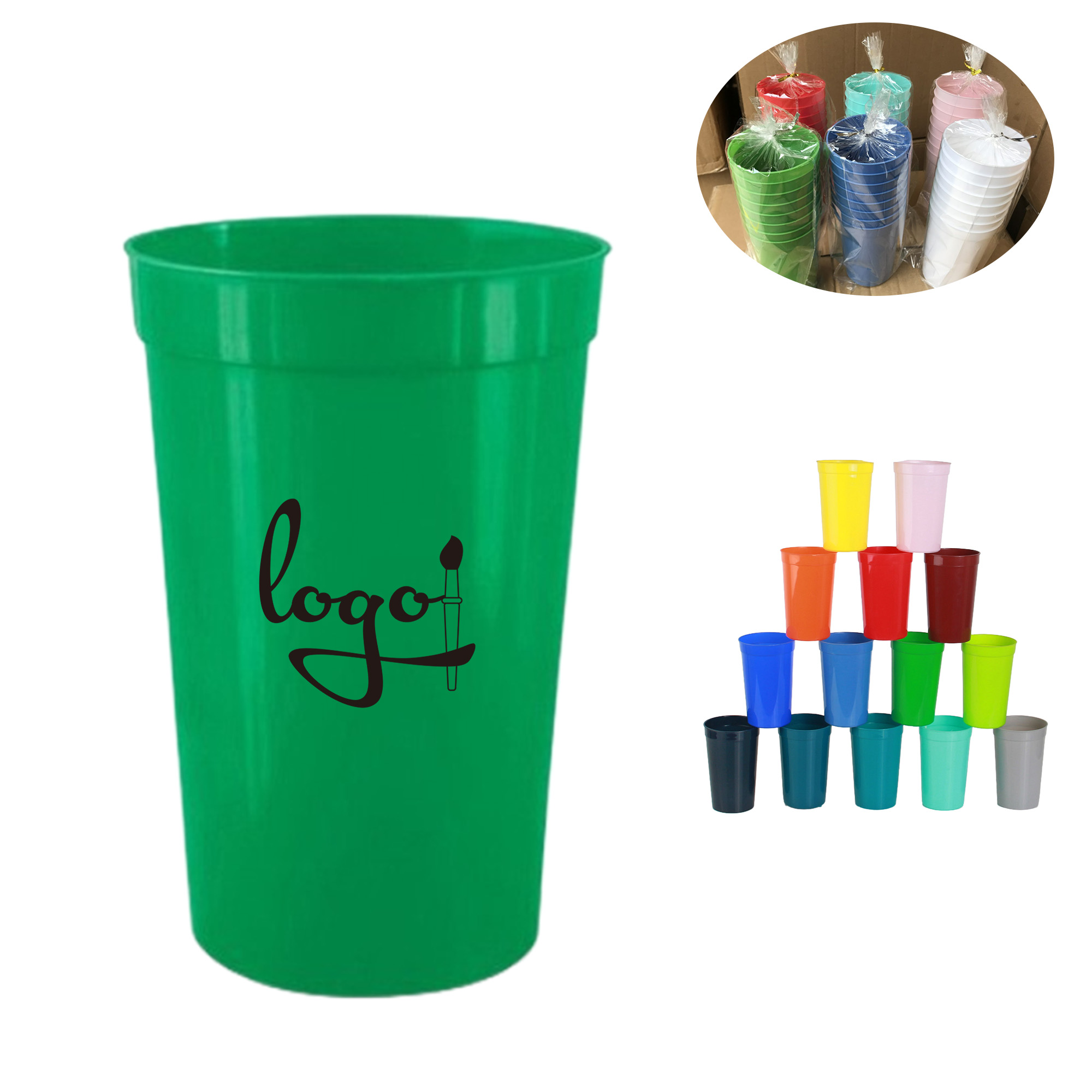 16 oz Reusable Plastic Stadium Cup 7