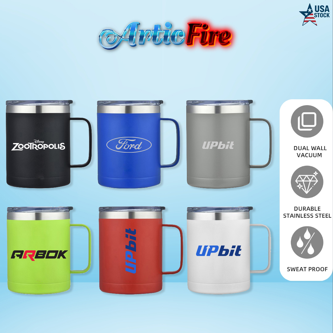 ArticFire 14oz Stainless Steel Vacuum Camping Mug with Handle 4