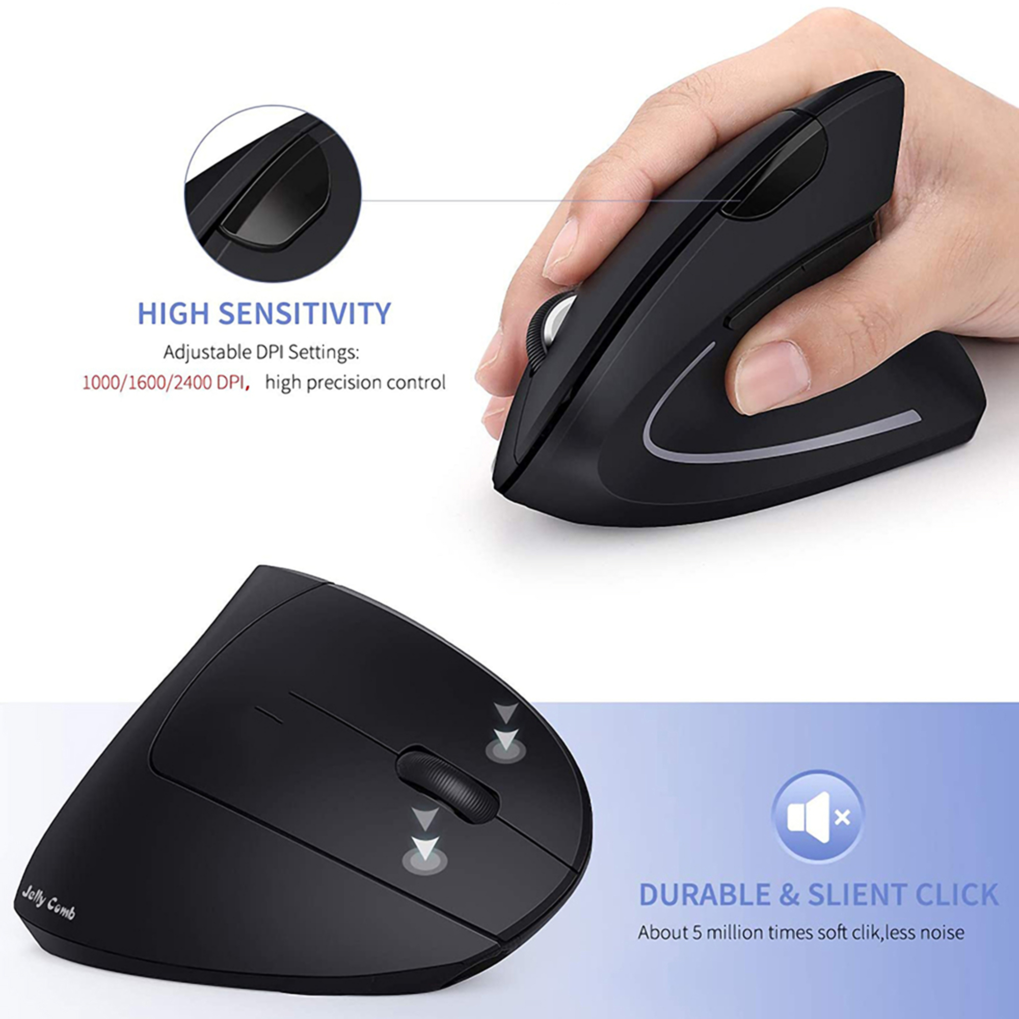 Ergonomic Wireless Vertical Mouse 3