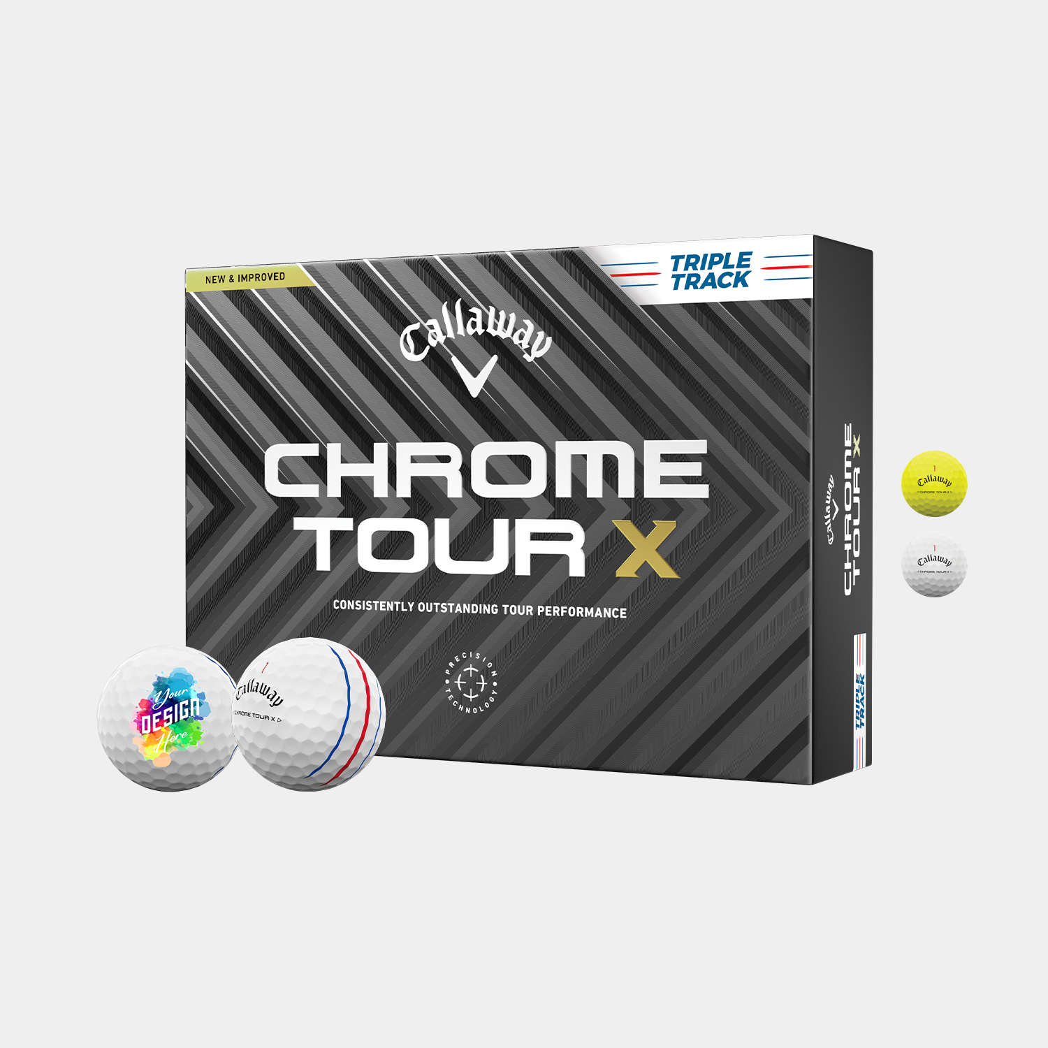 Callaway® 12 Pack Chrome Tour X Triple Track Golf Balls 1