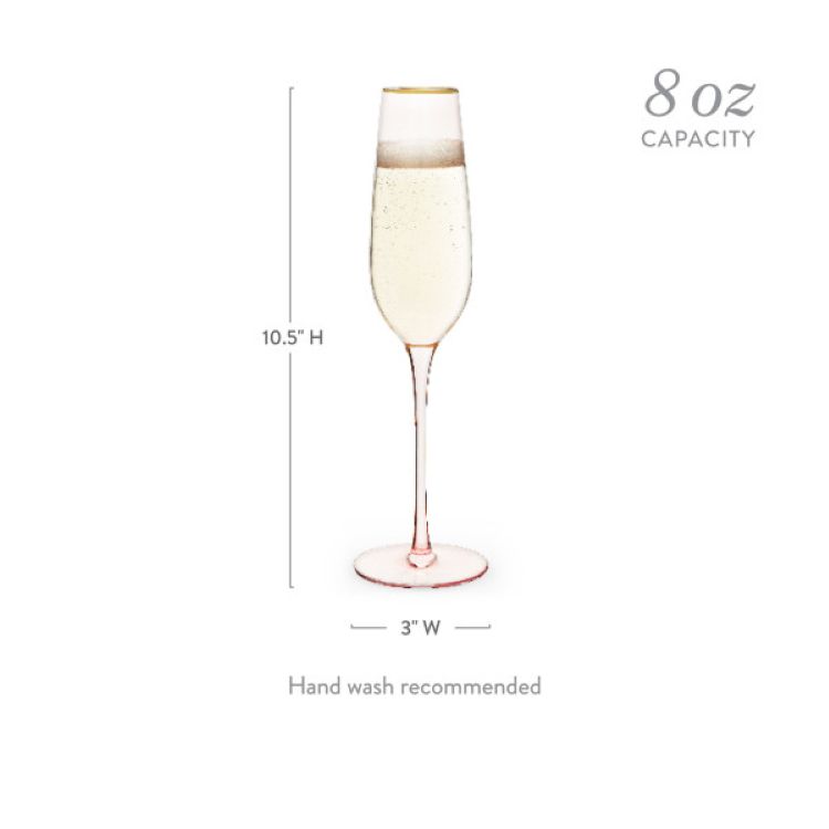 Twine Living® Rose Crystal Champagne Flute, set of 2 5