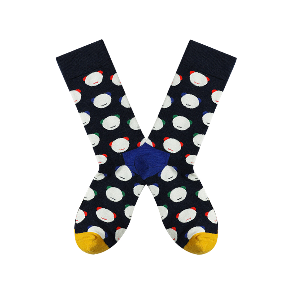 Custom Heat Transfer Bear Head Pattern Dress Socks 12