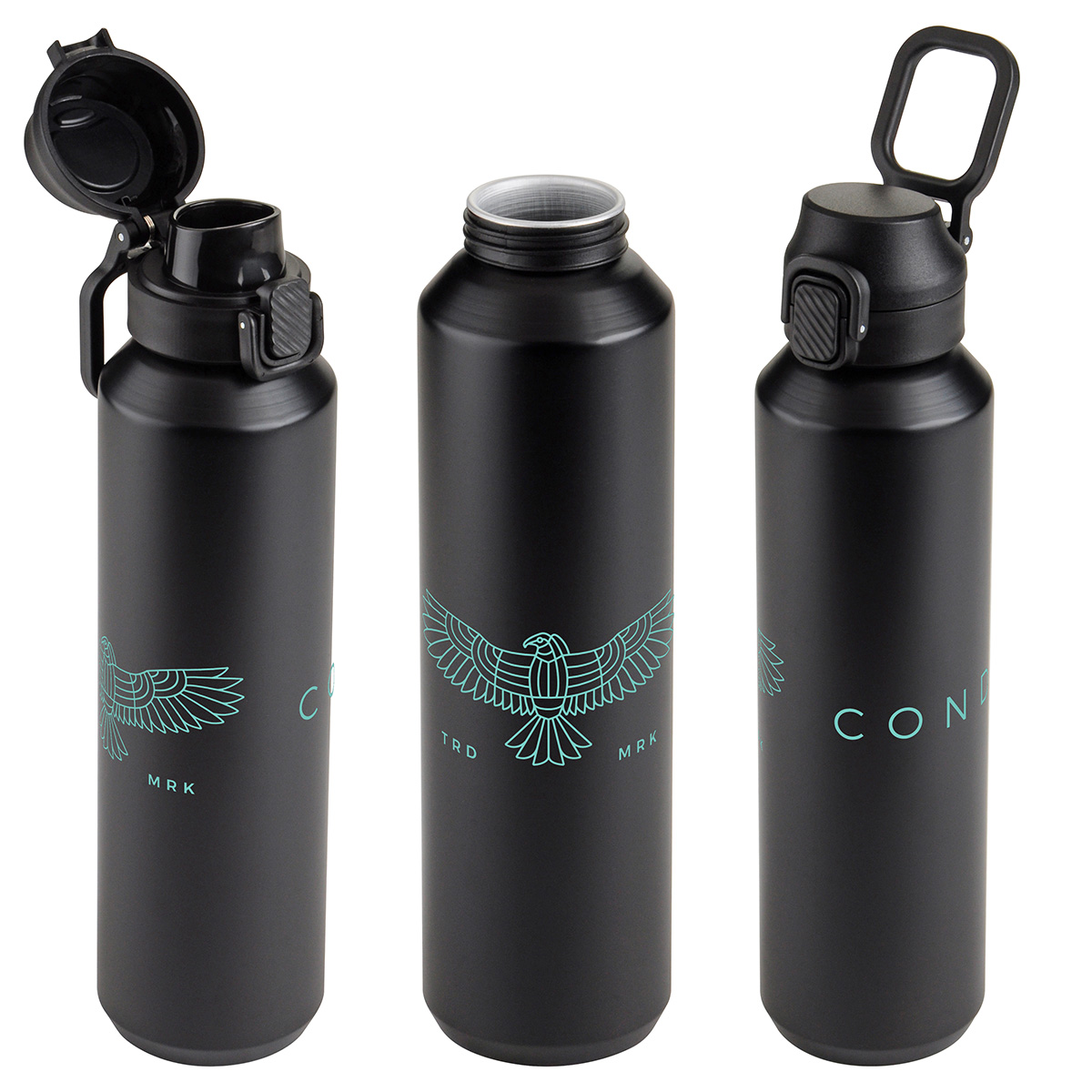 Nexus 27 oz Recycled Aluminum Bottle with Flip-Top Lid and Carabiner 68