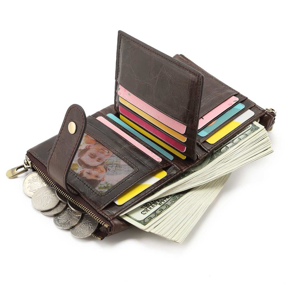 Anti Theft Genuine Leather Mens Wallet 4