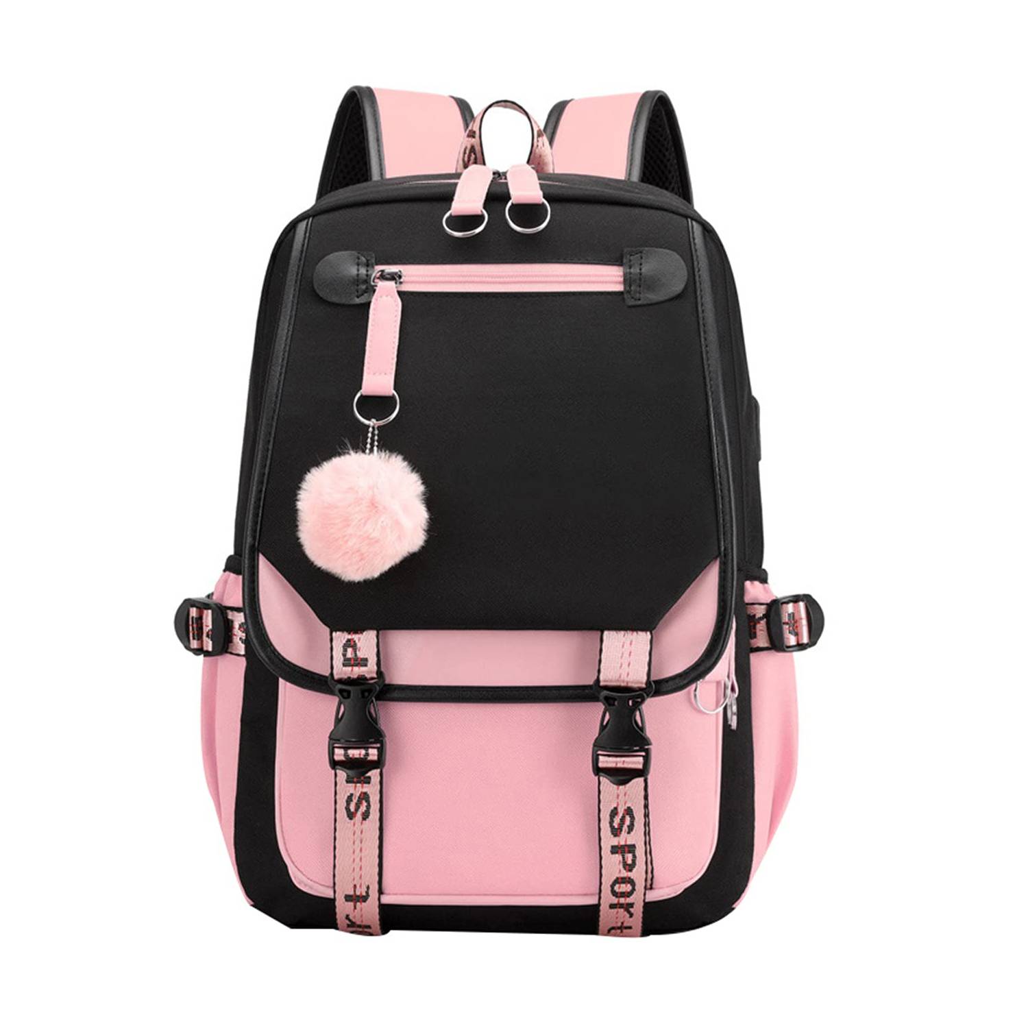 Large Capacity Oxford Backpack w/ USB Charging Port 10