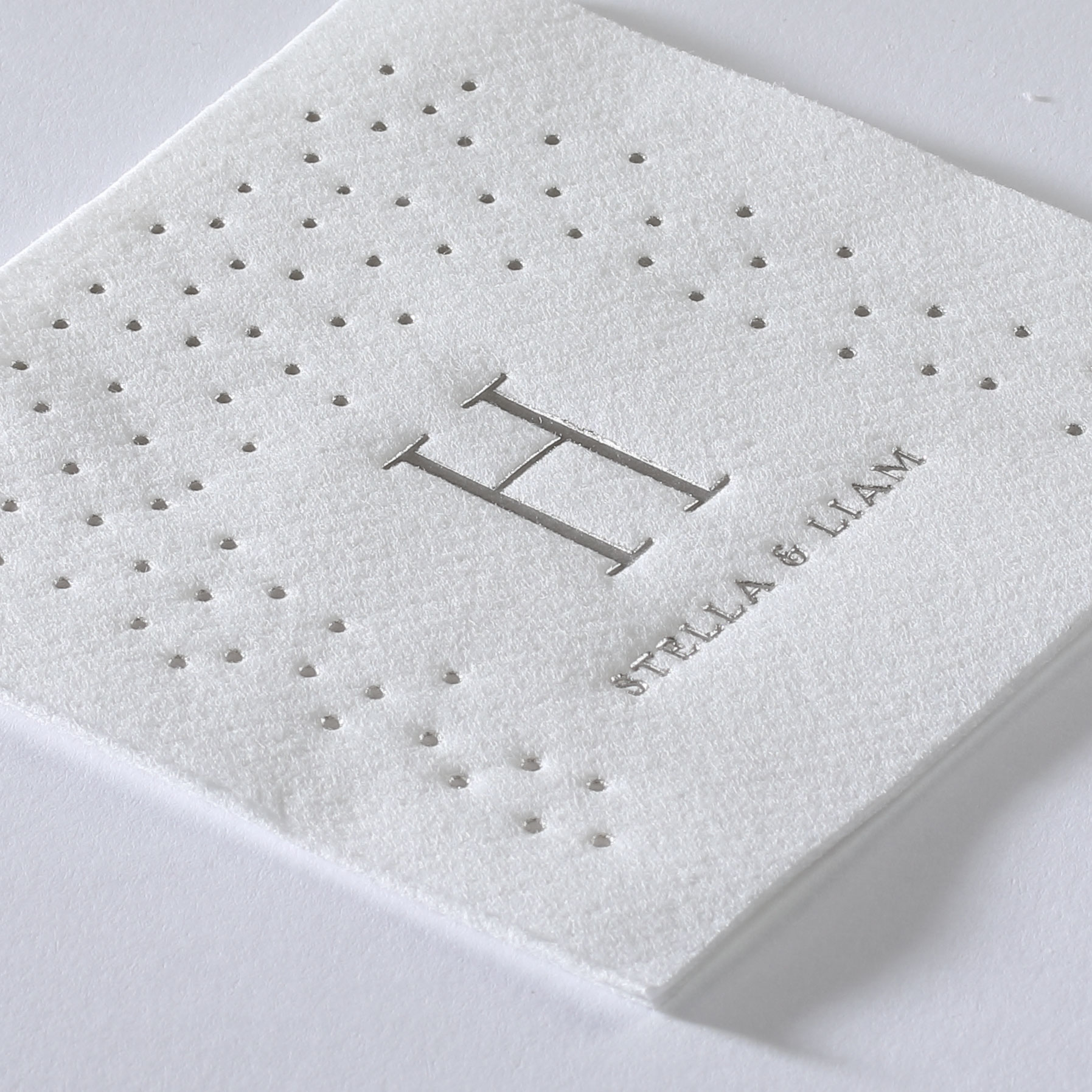 Simply Dots Premium Beverage Napkin w/uncoined Edge (White) 3