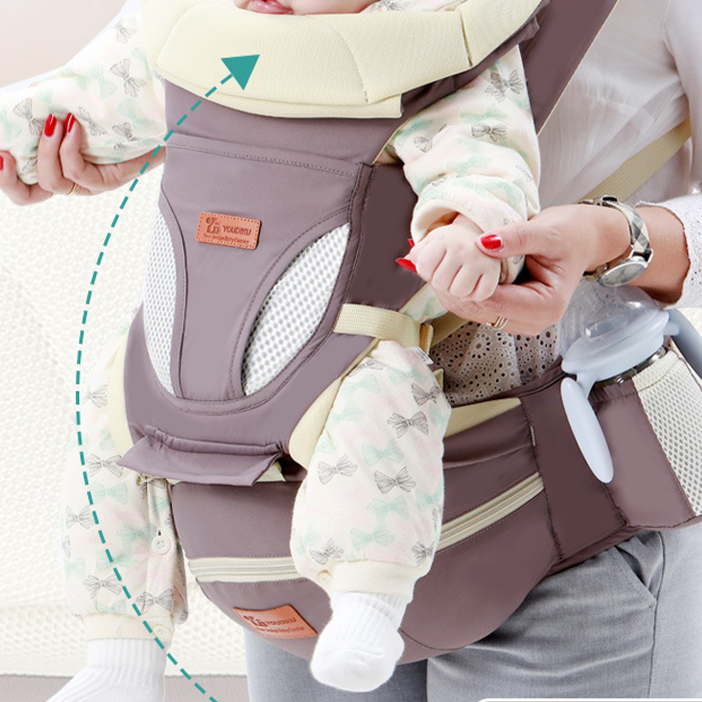 Polyester Multi Functional Lightweight Baby Carrier 3
