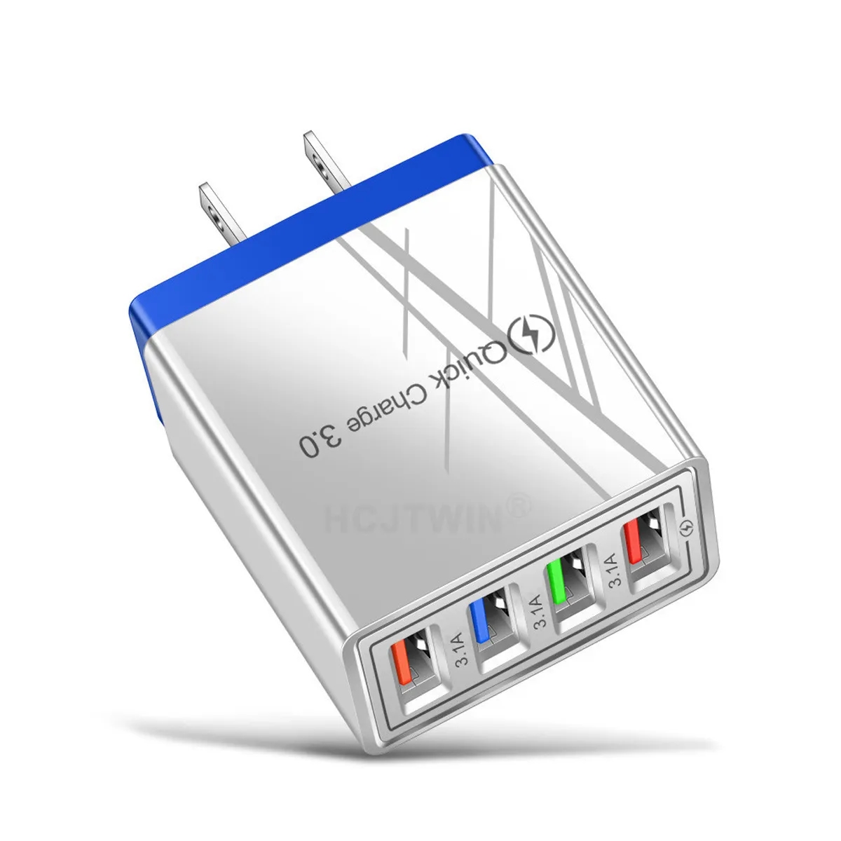 Portable 4 Port Fast Charge QC 3.0 US Plug USB Wall Charger 6