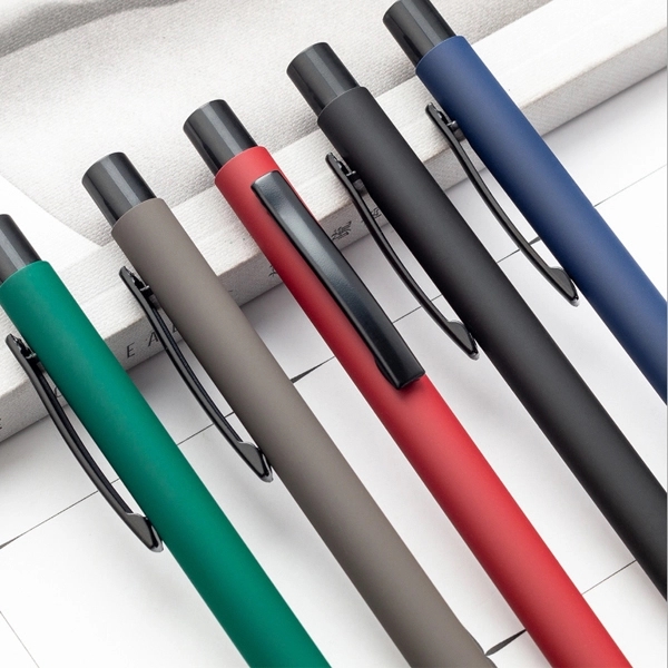 SOFT RUBBER CLICK METAL BALLPOINT PEN 3