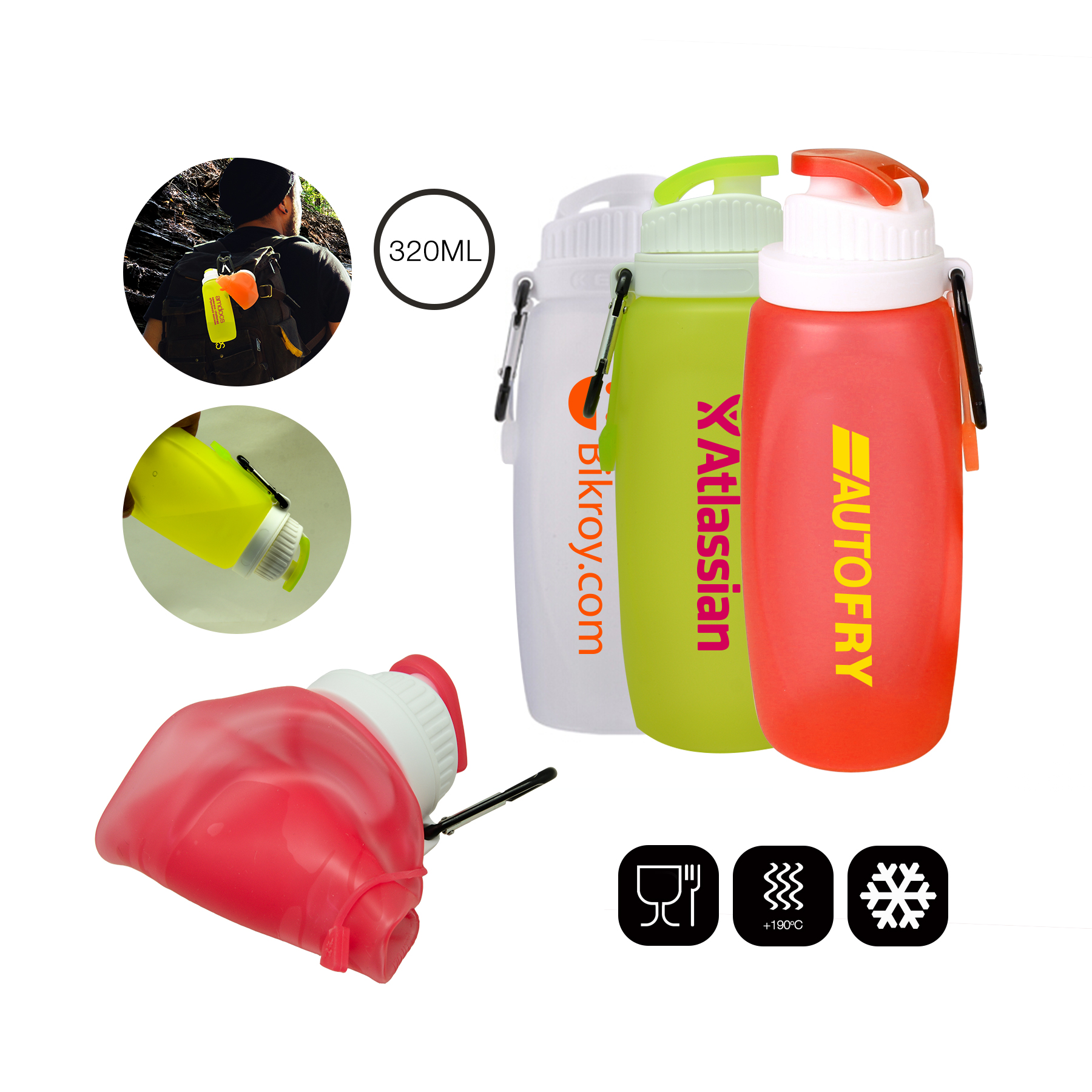 H2O Collapsible Water Bottle Small (11 Oz.) 6