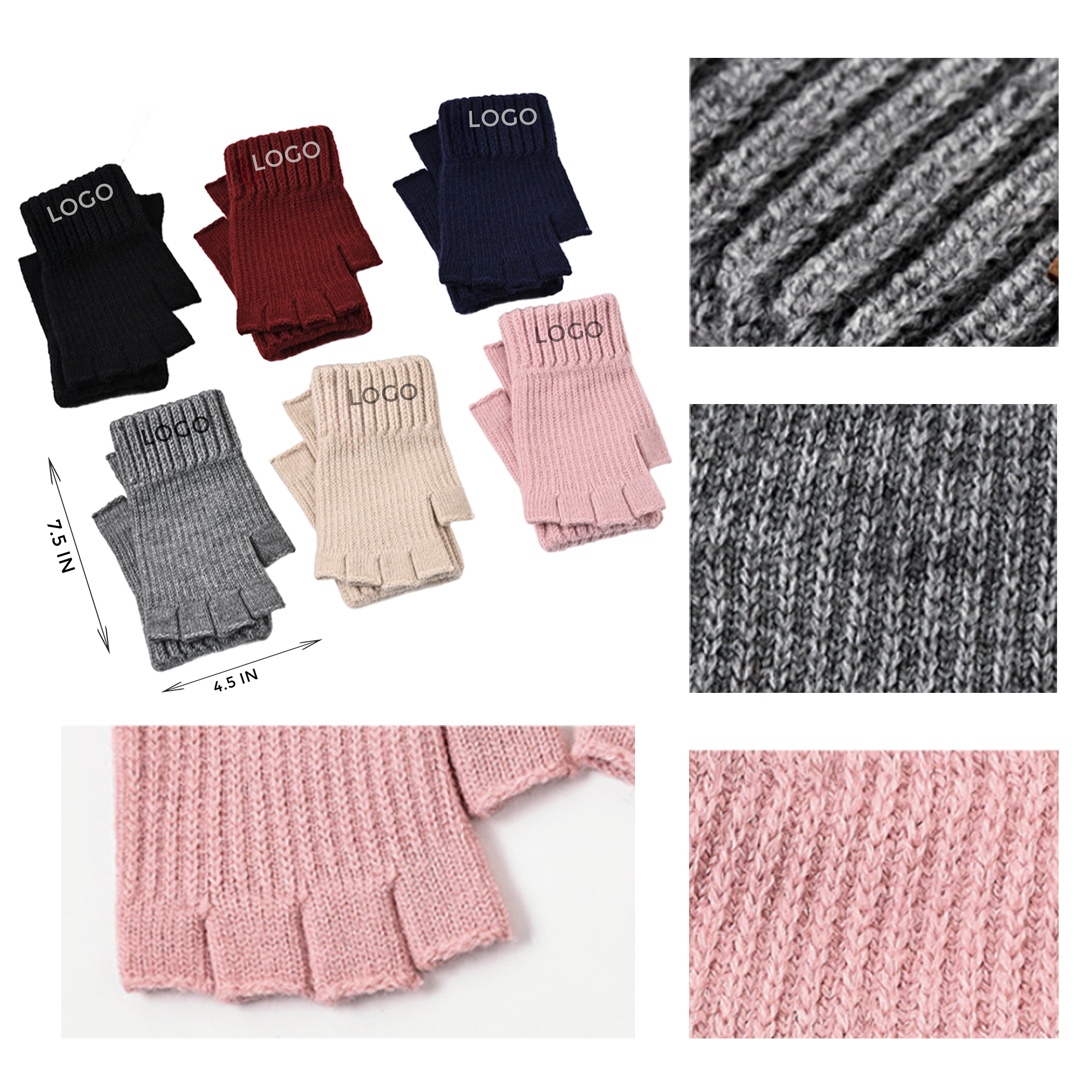 MOQ 10 PCS Knitted Fingerless Gloves 1