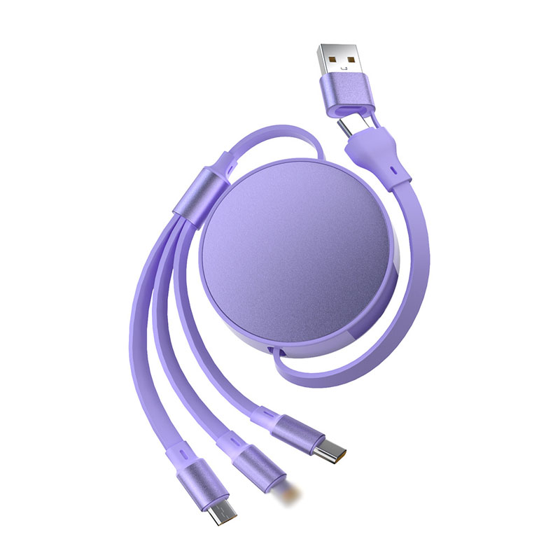 66W 5-in-1 Metal Retractable Fast Charging Cable Cord 3