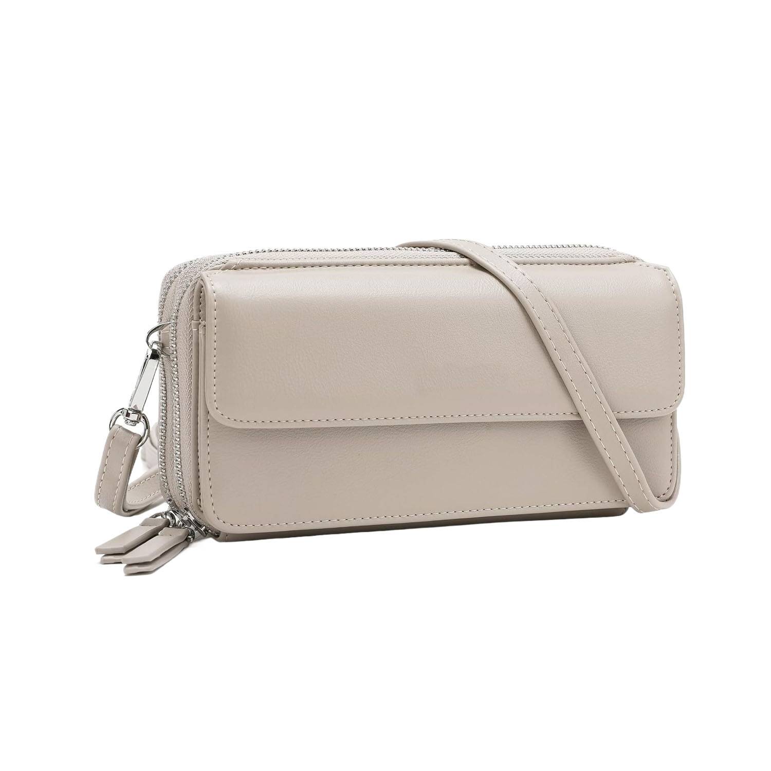Women Portable RFID PU Leather Crossbody Wallet 6