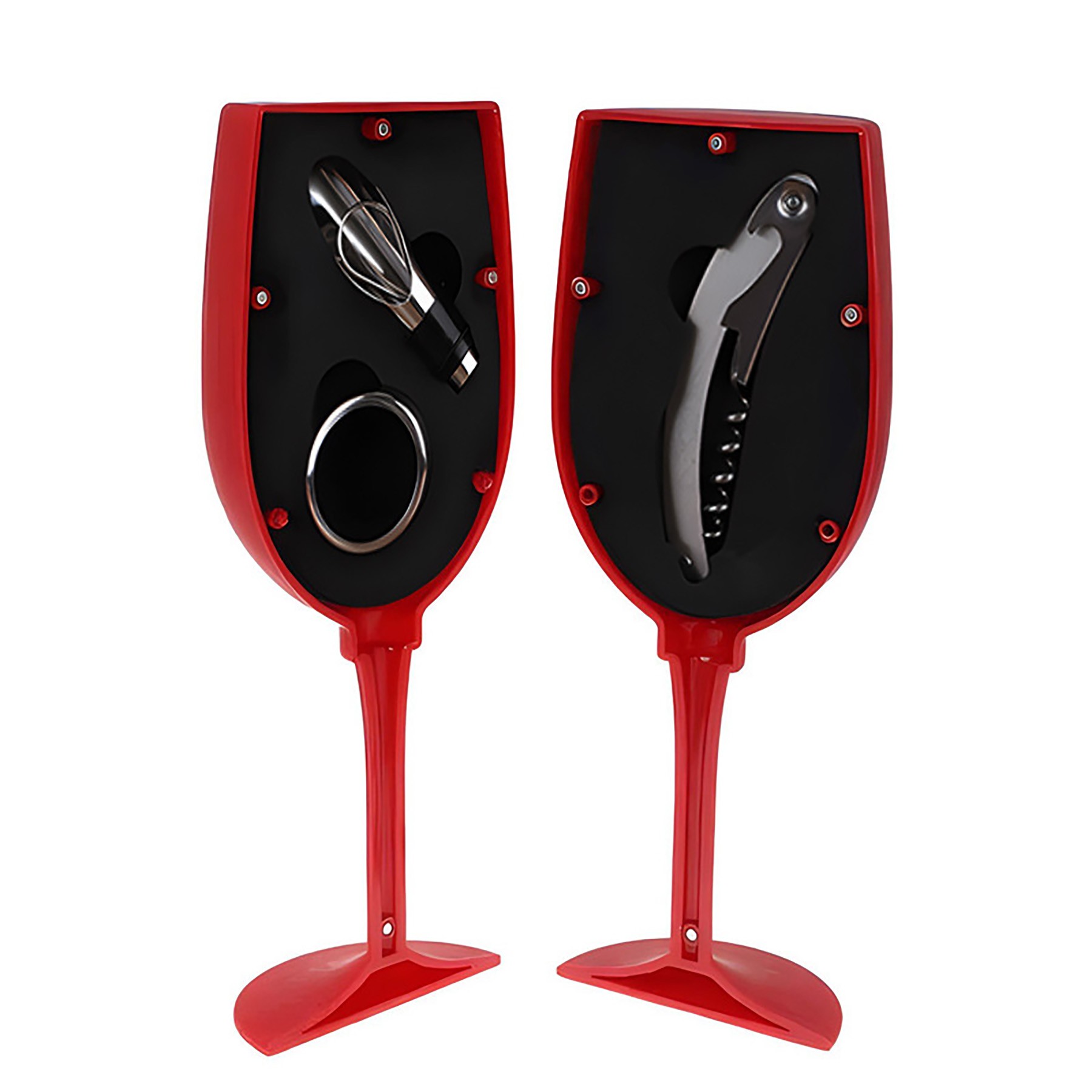 3-Piece Wine Opener Set Wine Glass Shape 2