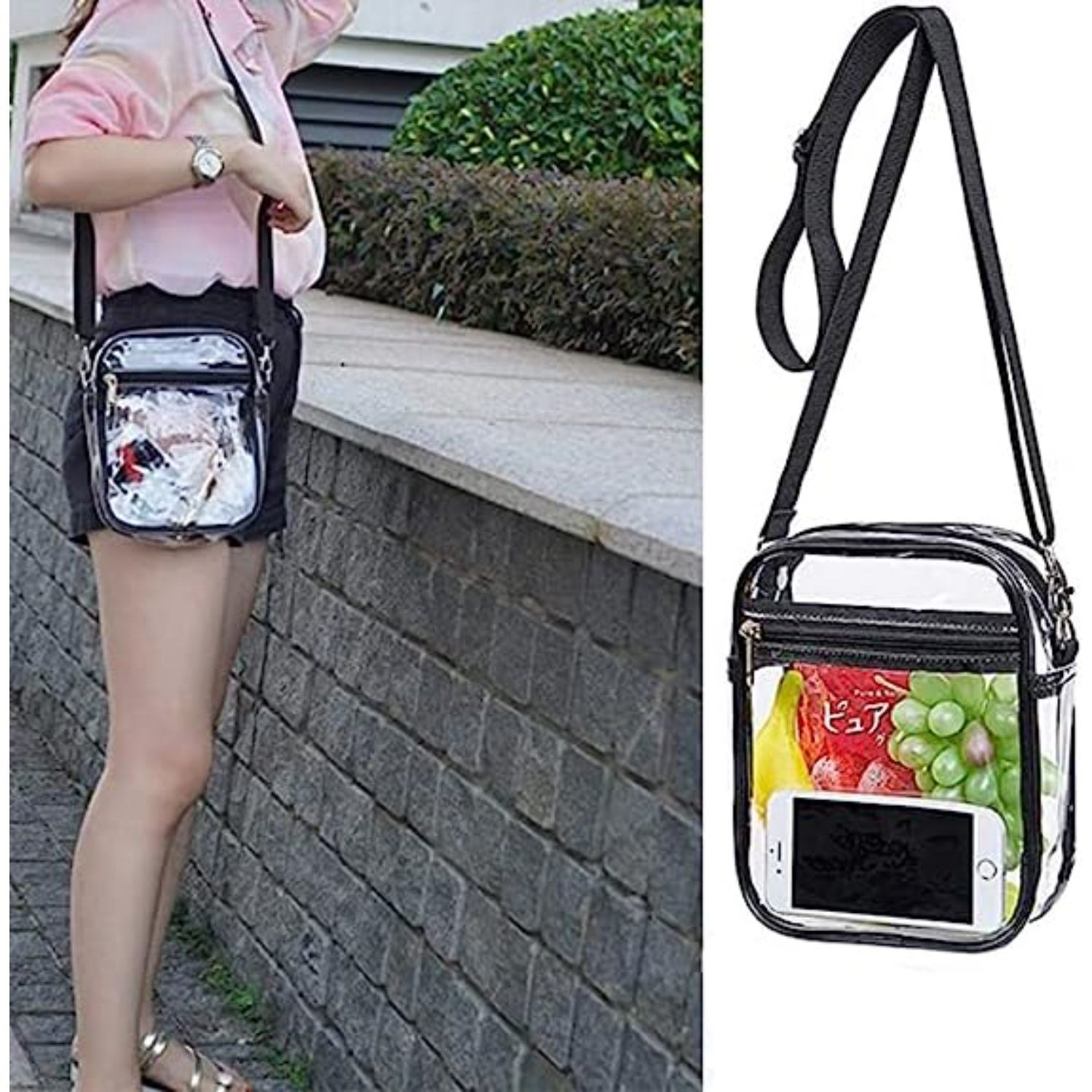 Purse Messenger Handbag Clear PVC Transparent Crossbody Bag 11