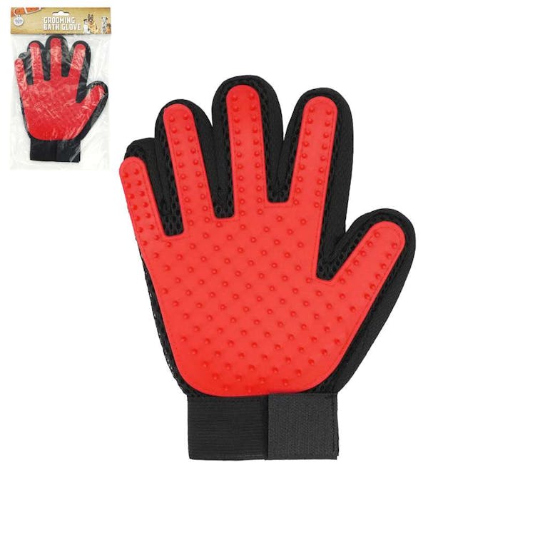 Pet Grooming Bath Glove Red 2