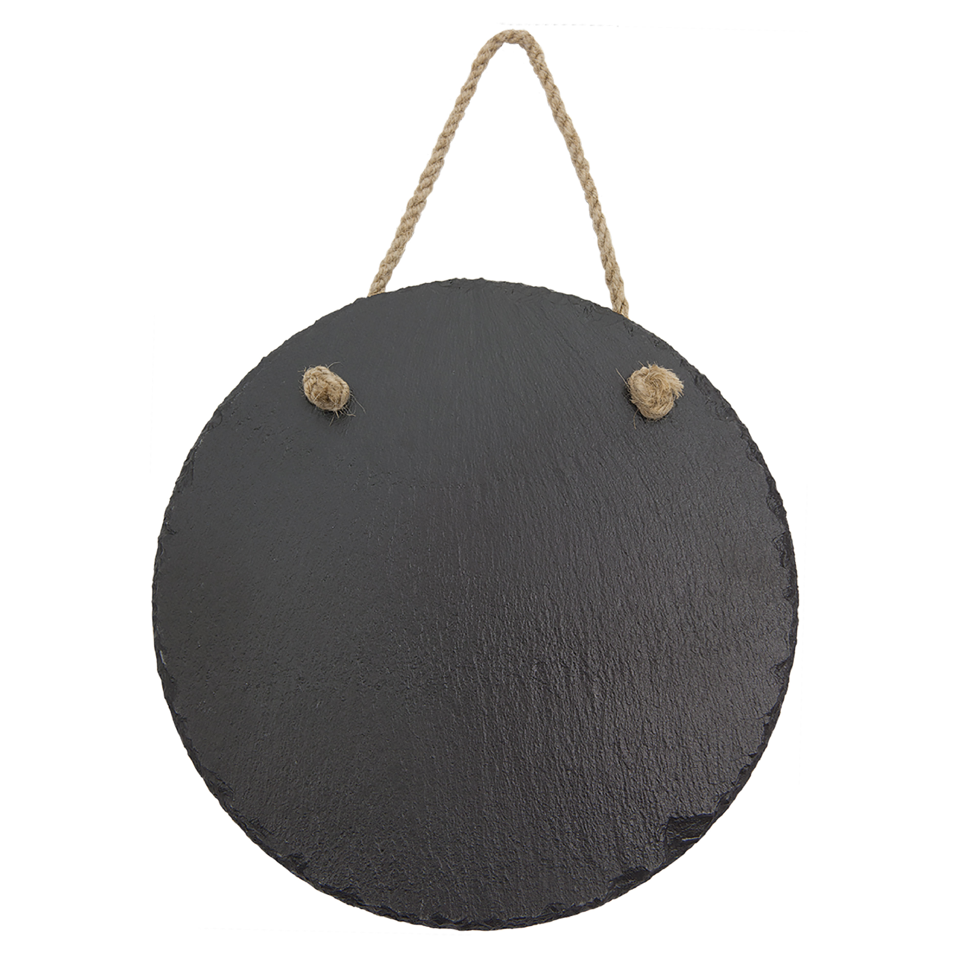 7 3/4" Round Slate Decor with Hanger String 7