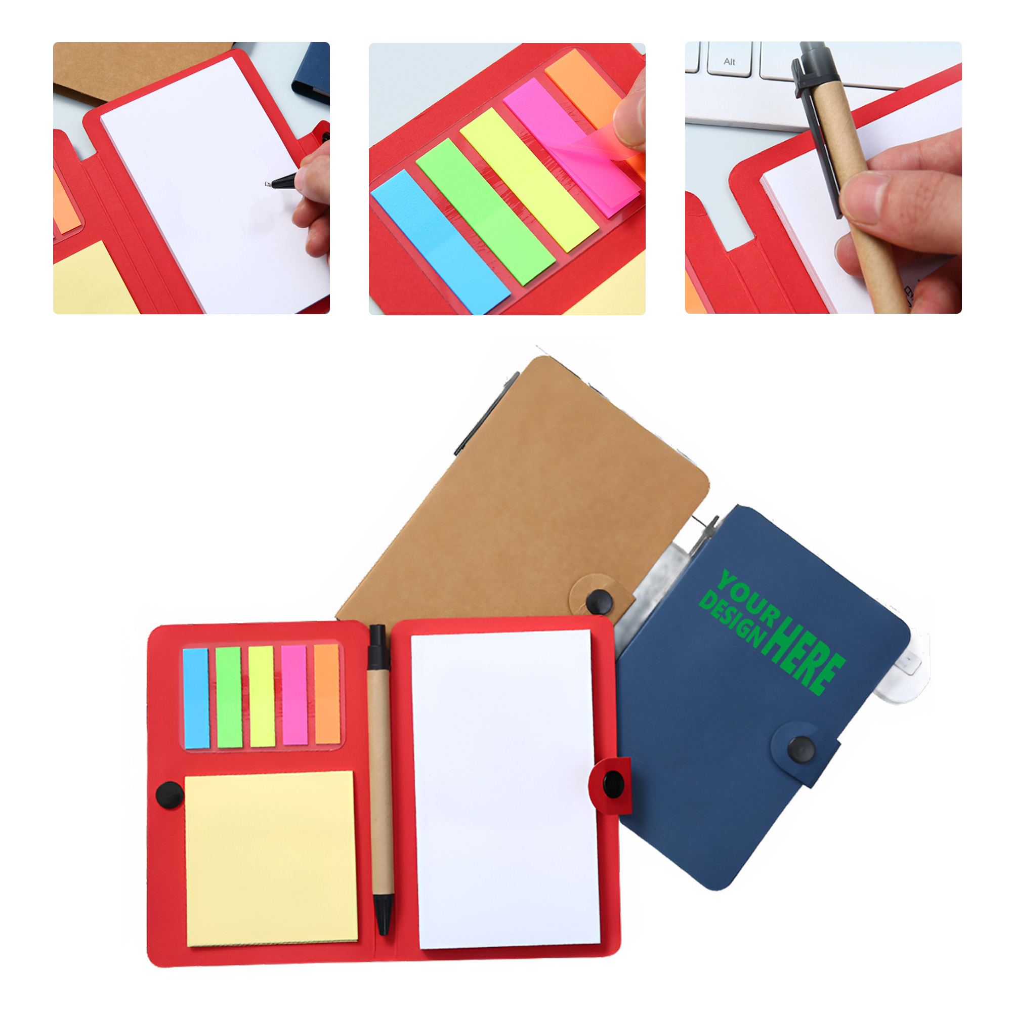 MOQ50 Custom Printed Sticky Notes and Notebook Combo 2
