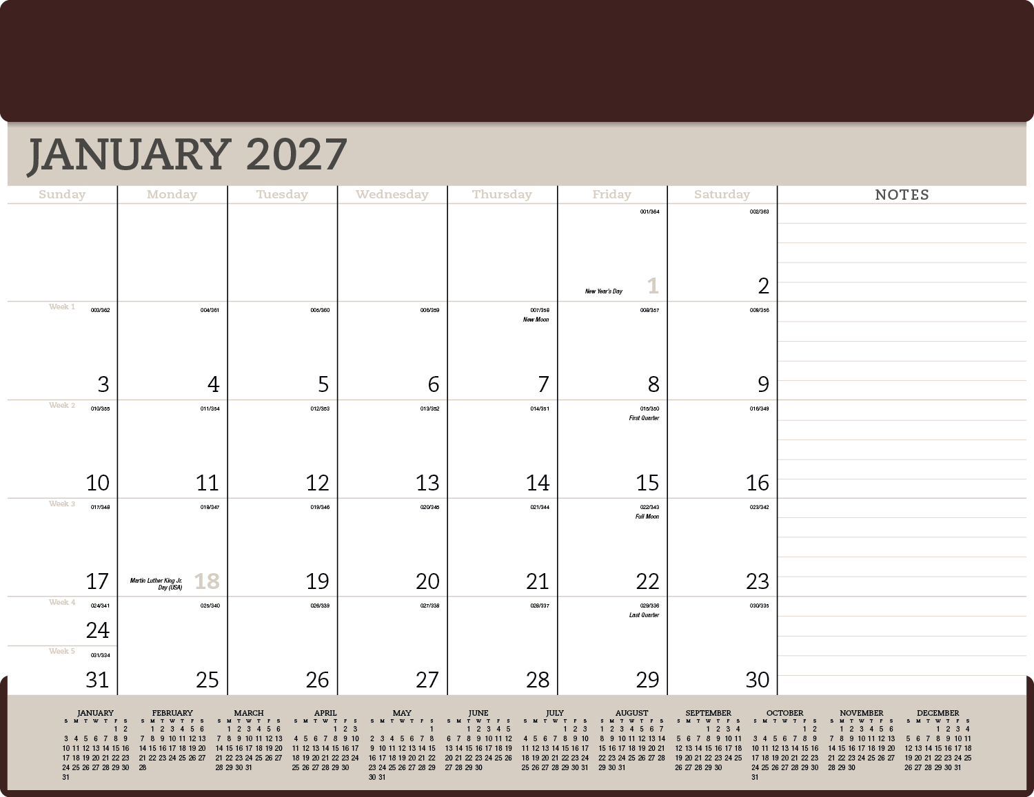 Triumph® Calendars Vinyl Desk Pad 26