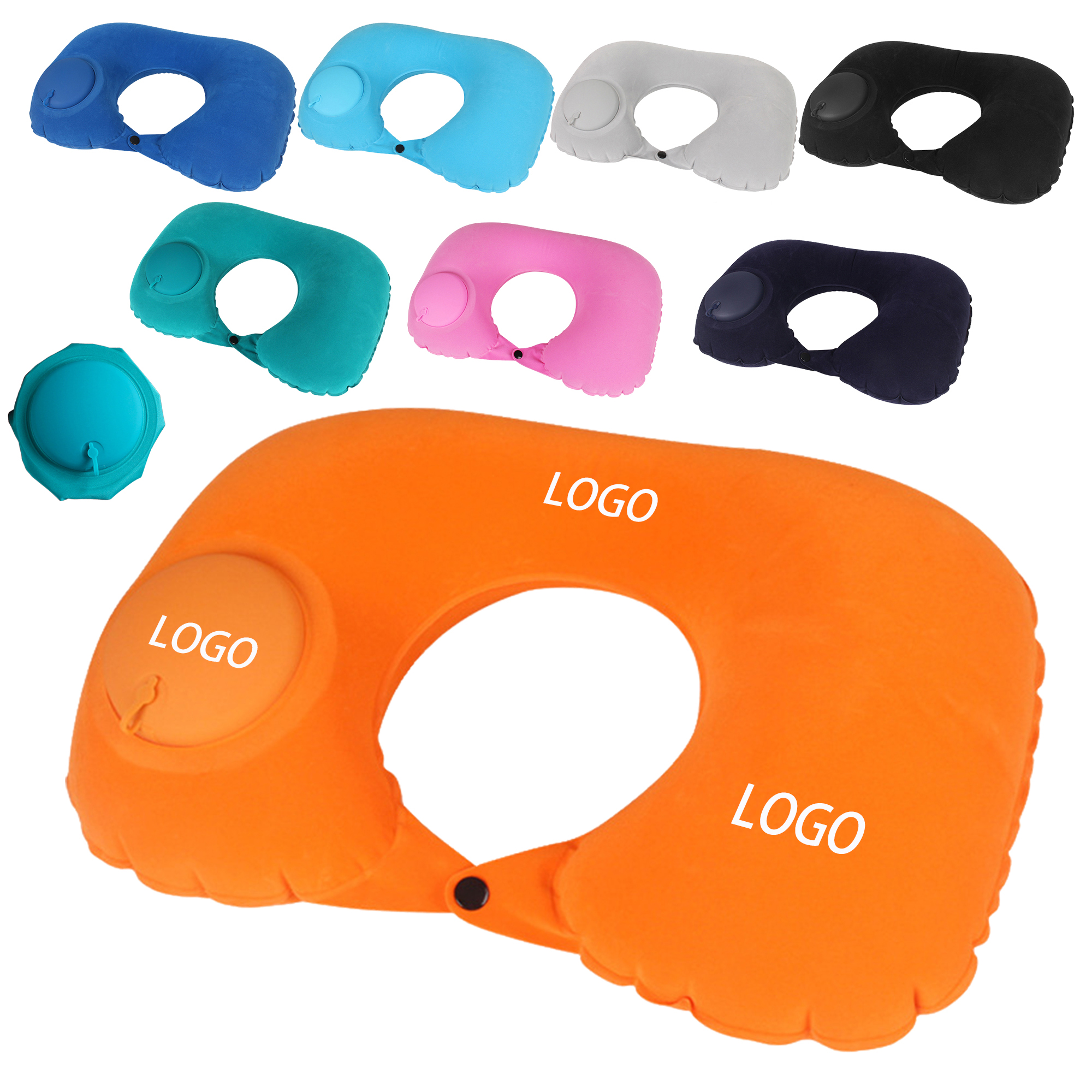 Travel Friendly Inflatable Flocked U Shaped Pillow 2