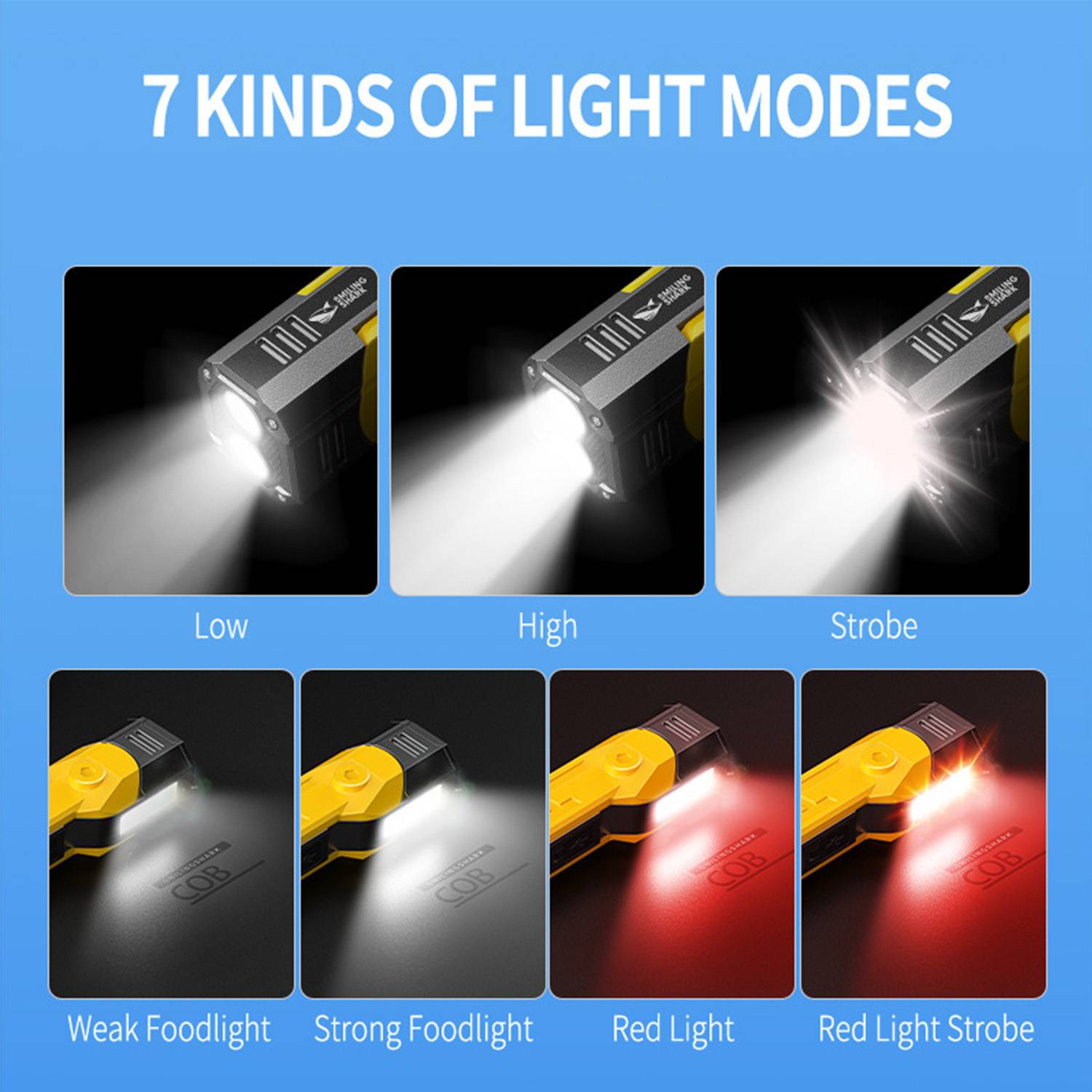 COB Adjustable Flashlight – Magnetic Base & Hanging Hook 10