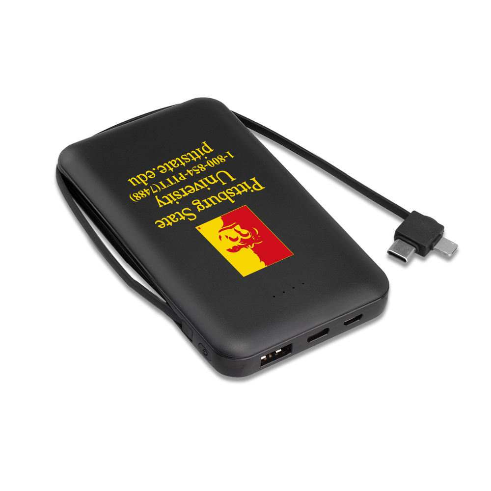 Drum 5000mAh Power Bank with Built-in Cable 9
