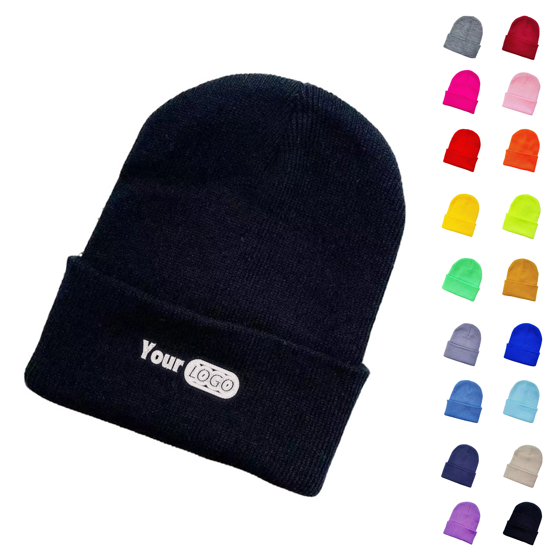 Acrylic Knit Beanie Hat 10