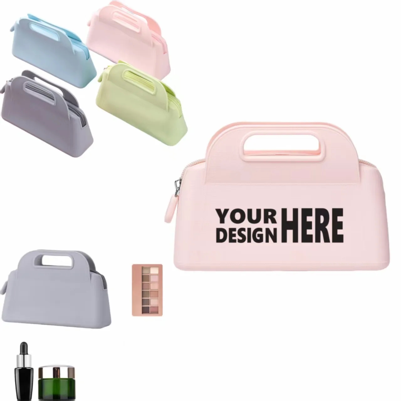 Portable Handheld Silicone Cosmetic Bag