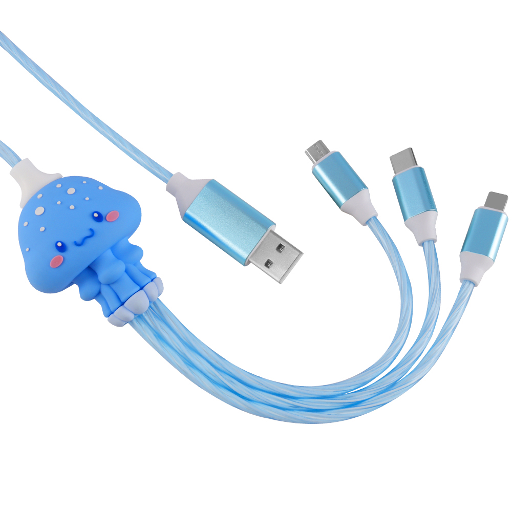 Light-Up 3-in-1 Charging Cable with Optional Custom PVC Head 4