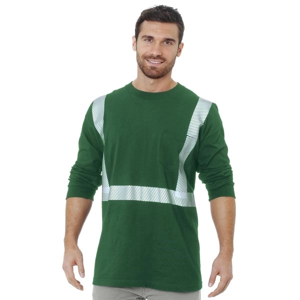 Hi-Vis 100% Cotton Pocket L/S Crew Tee 4