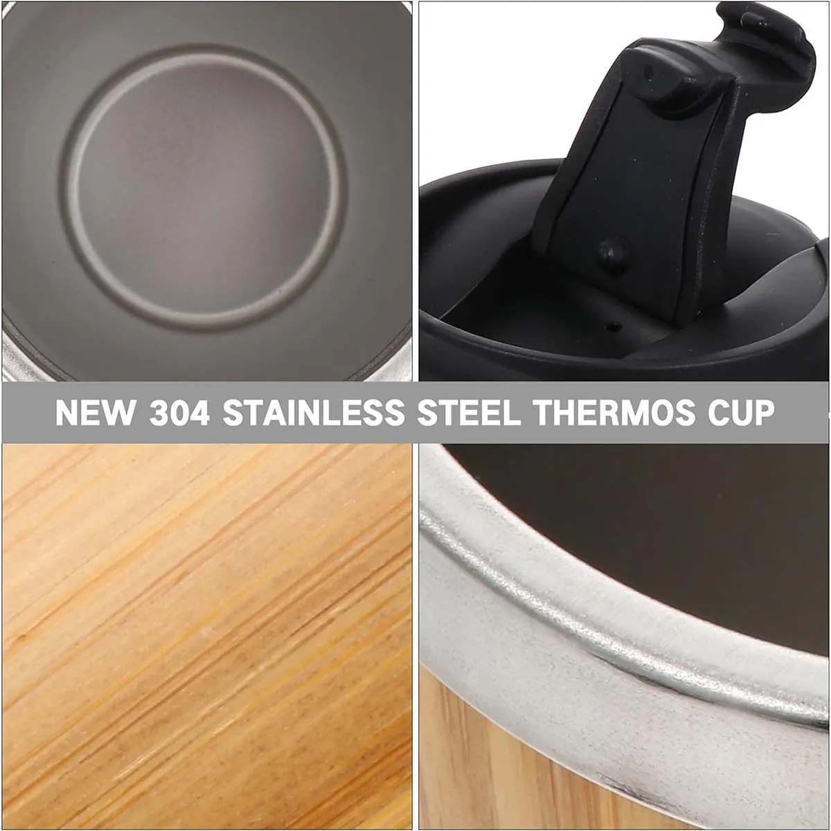 450ml Insulated Bamboo shell StainlessSteel Drinking Tumbler 5