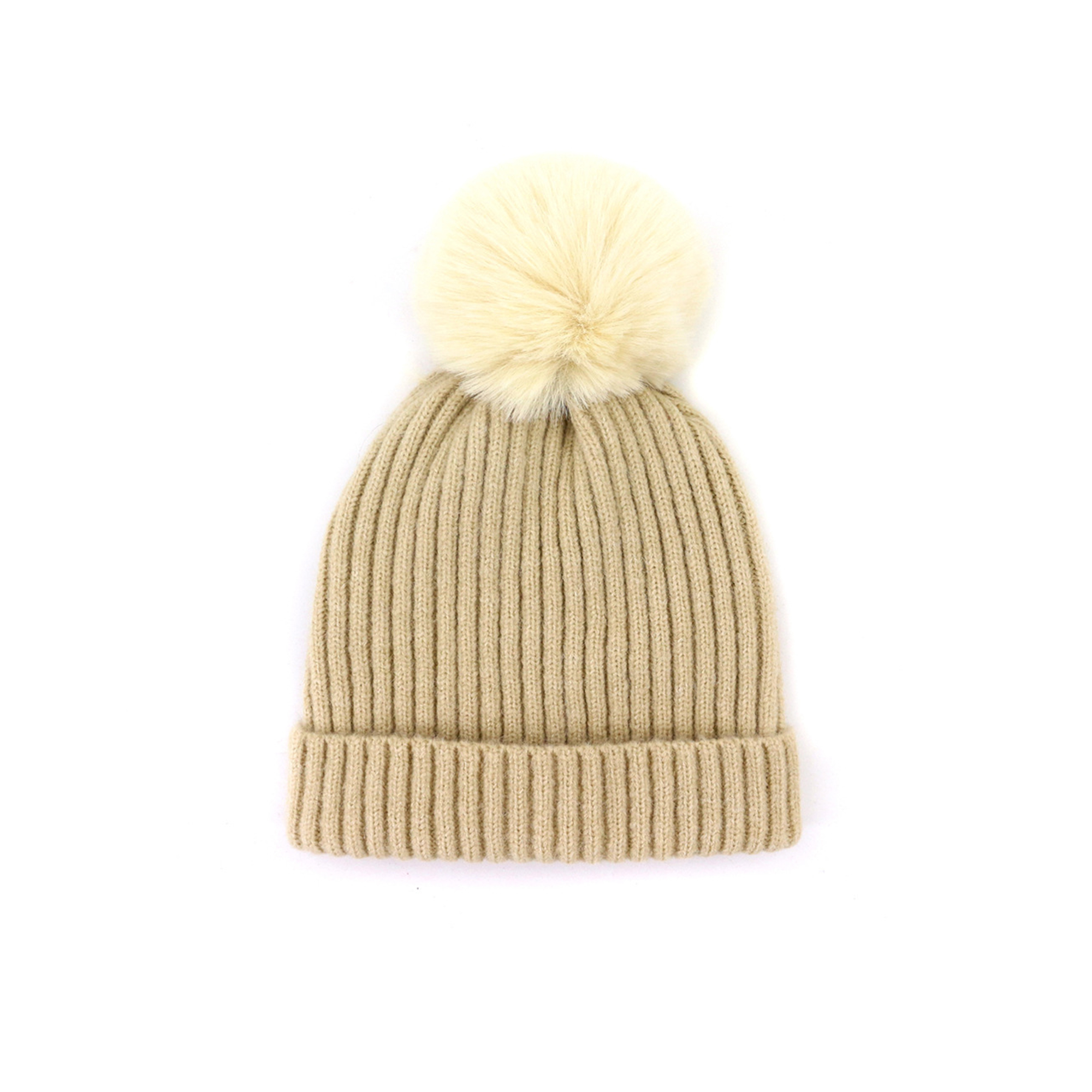 Acrylic Knit Beanie With Pom For Children High Top Style 9