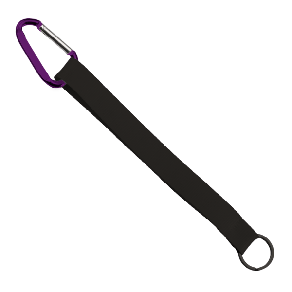 3/4" Sewn Polyester Keychain with Metal Split-Ring and Carabiner 25