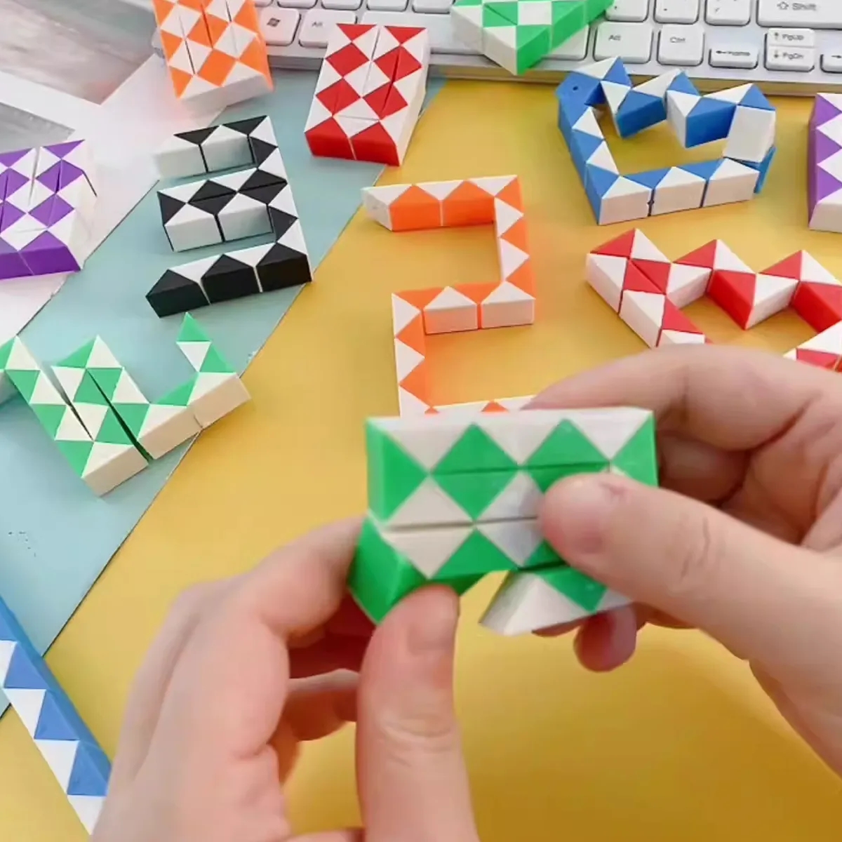 Colorful Sensory Fidget Snake Cube Twist Puzzles - Stocking Stuffers for Kids 5