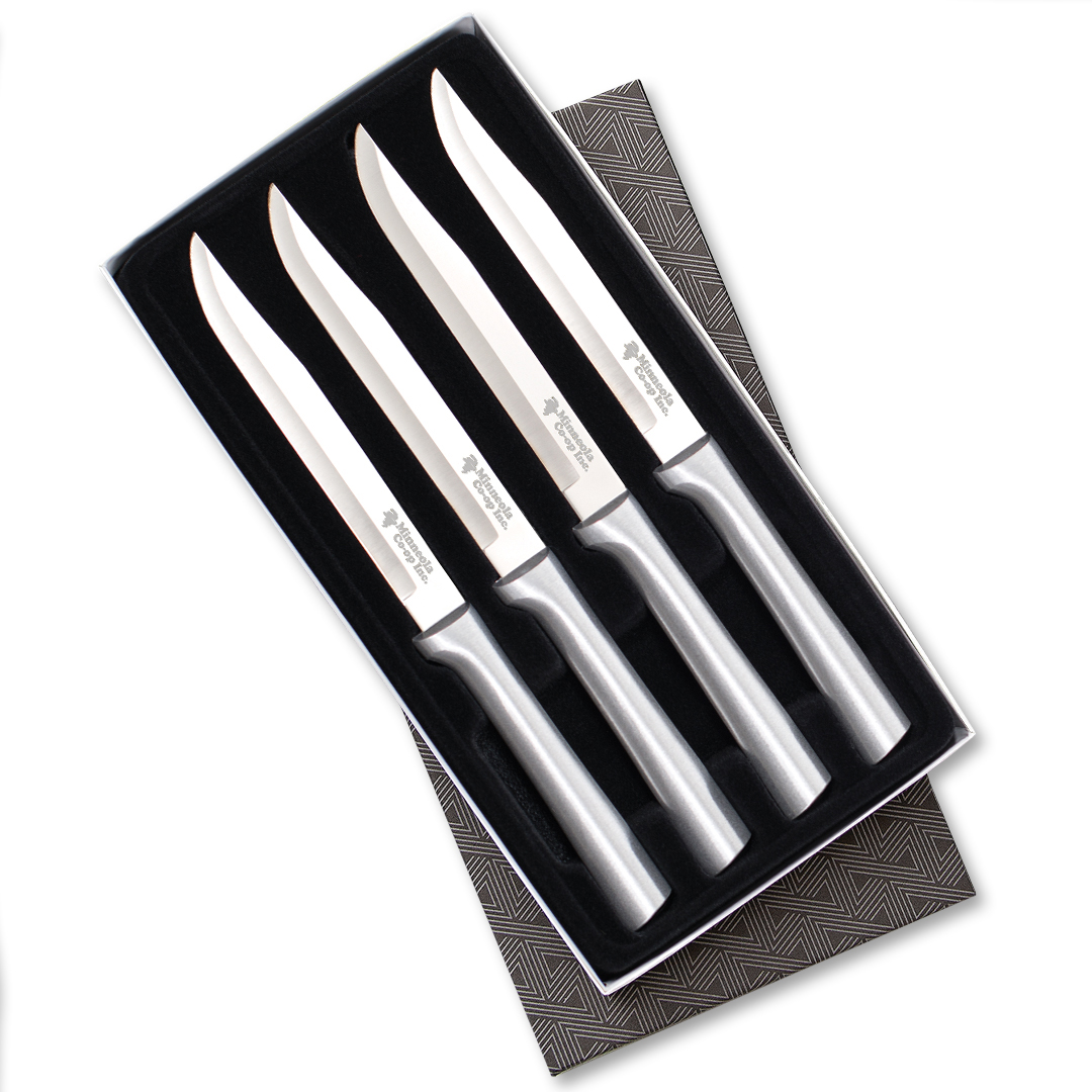 Four Utility/Steak Knives Gift Set w/ Silver Handle 2