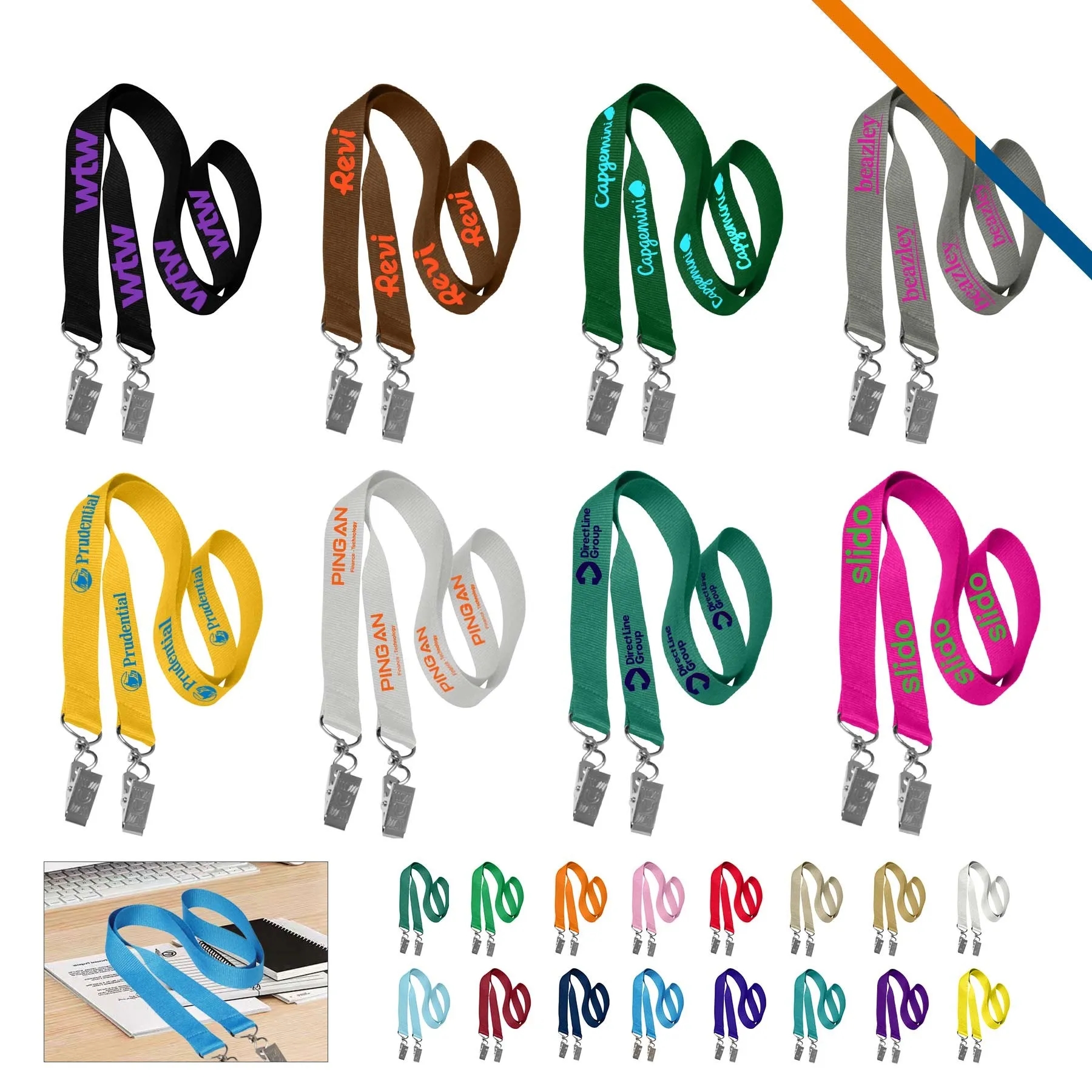3/4" Custom Open Ended Polyester Lanyard w/ Badge Holder 11