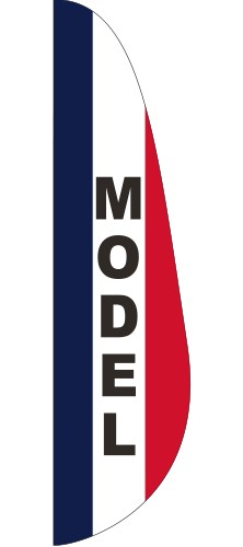 "MODEL" 3' x 12' Message Feather Flag 1