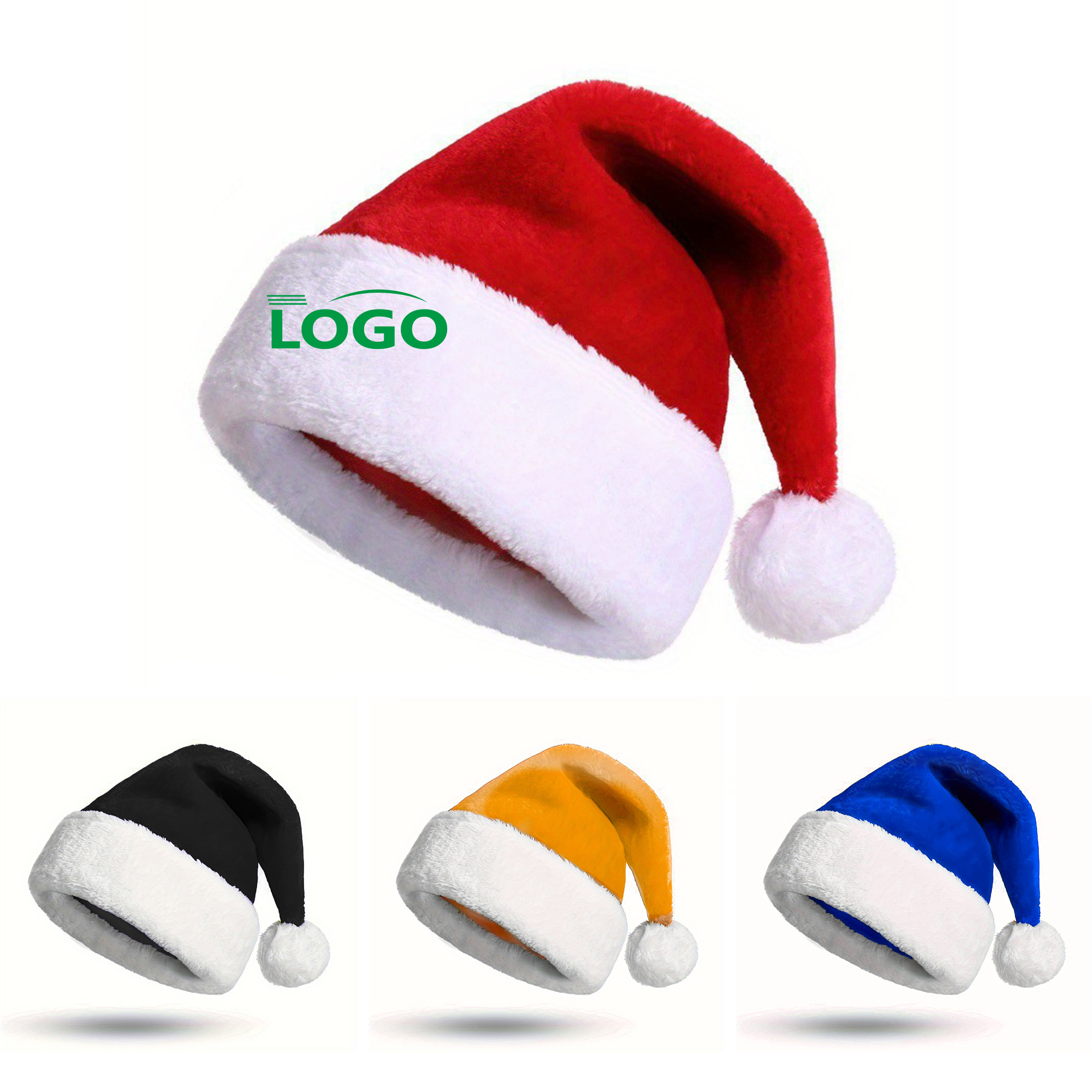 Thickened Turned Edge Colorful Short Plush Christmas Hat 2