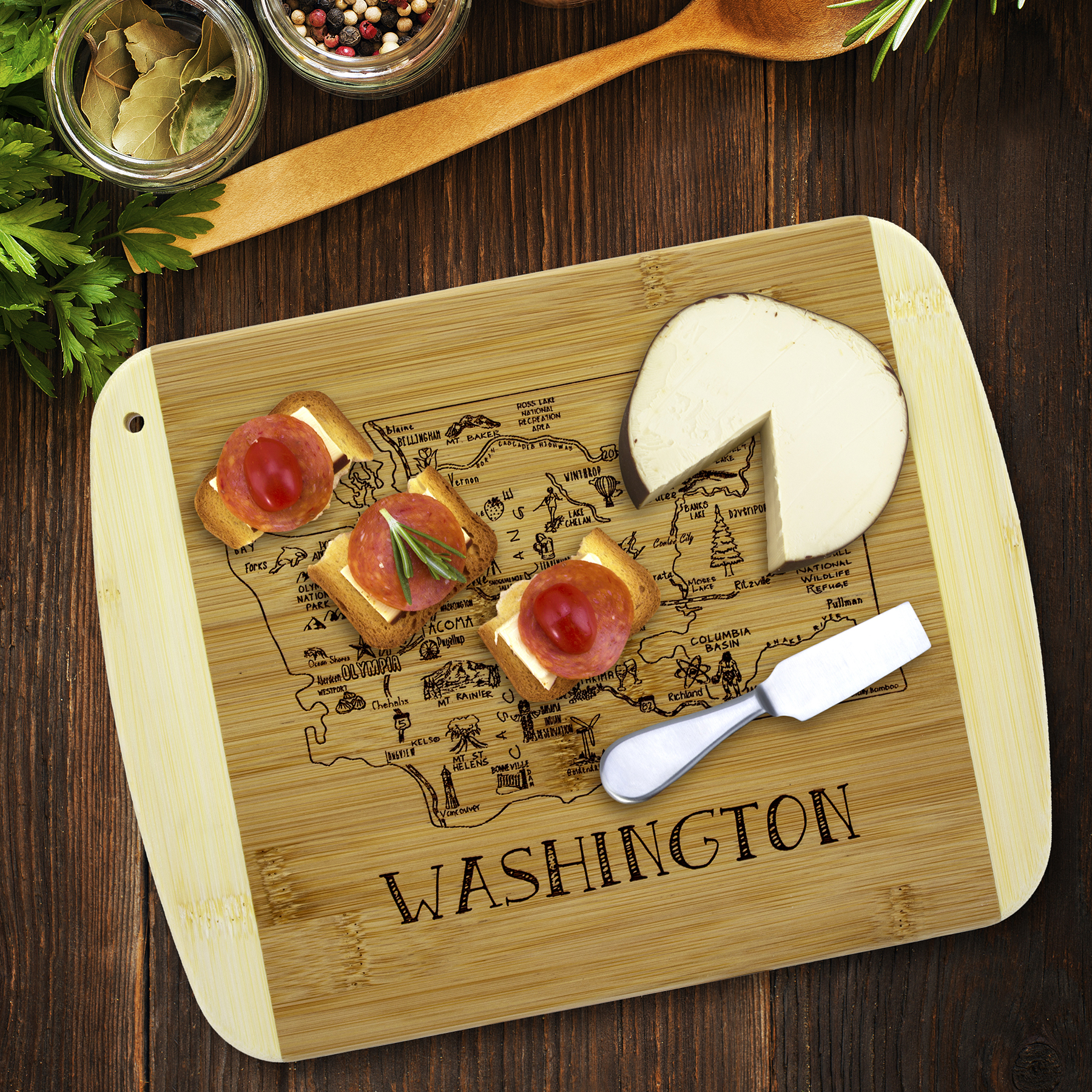 A Slice of Life Washington Cutting and Serving Board 6