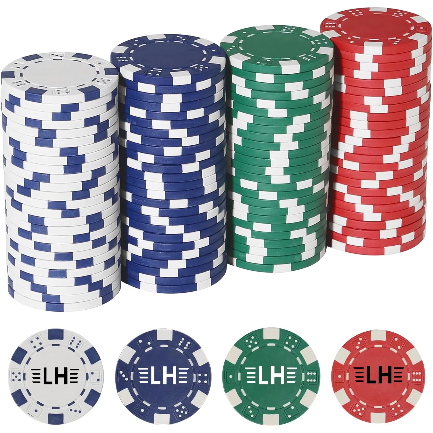 Dice Striped Casino Poker Chips 5